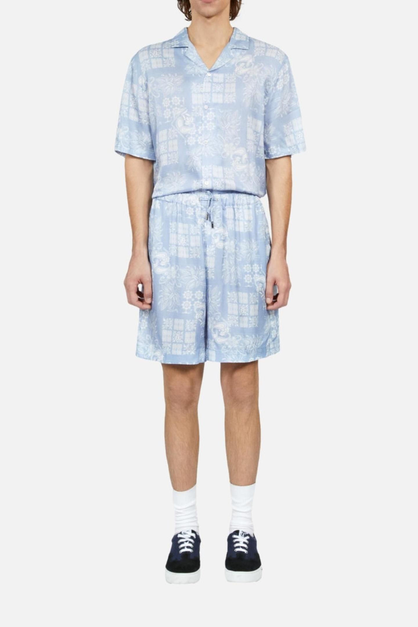 SHORTS WITH ELASTIC WAIST WHITE/SKYBLUE 2