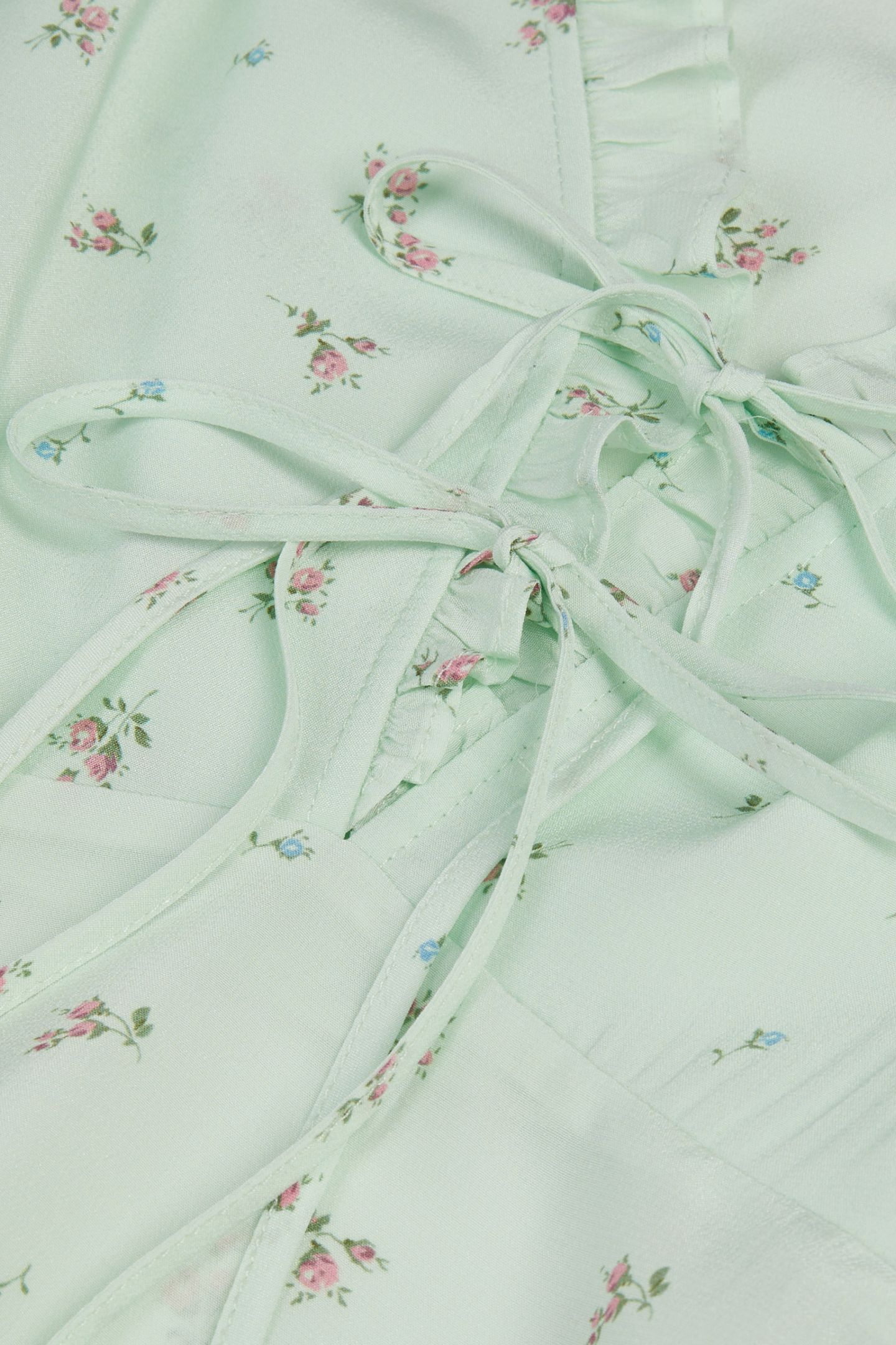 TOP WITH STRAPS AND RUFFLES GREEN 6