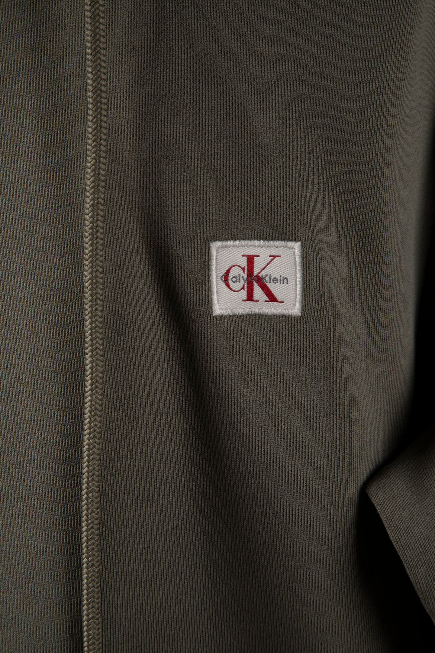 CLASSIC LONG SLEEVE 350GSM TERRY WOVEN LABEL DUSTY OLIVE 4