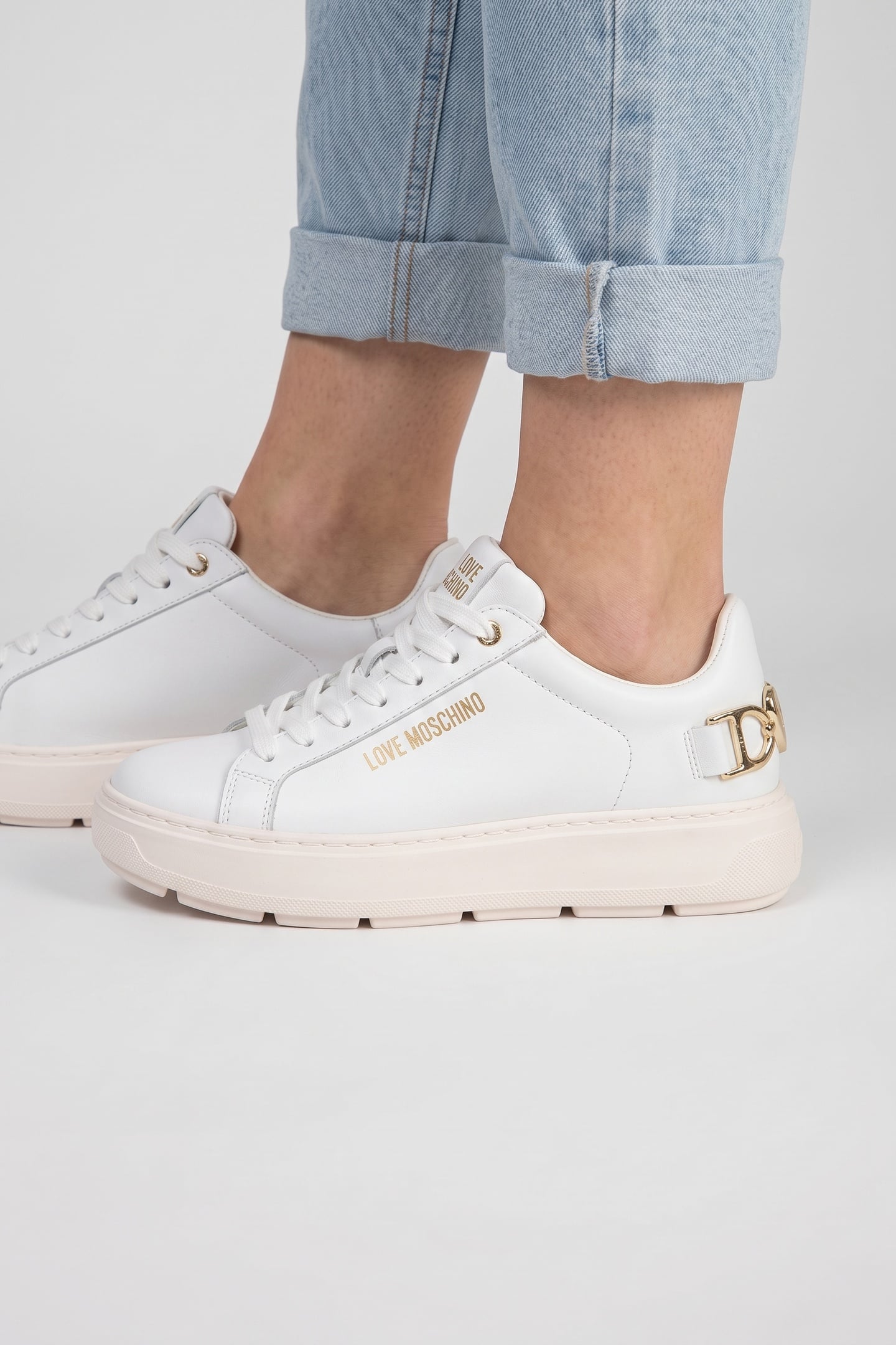 BOLD LOVE CALFSKIN SNEAKERS WHITE 3