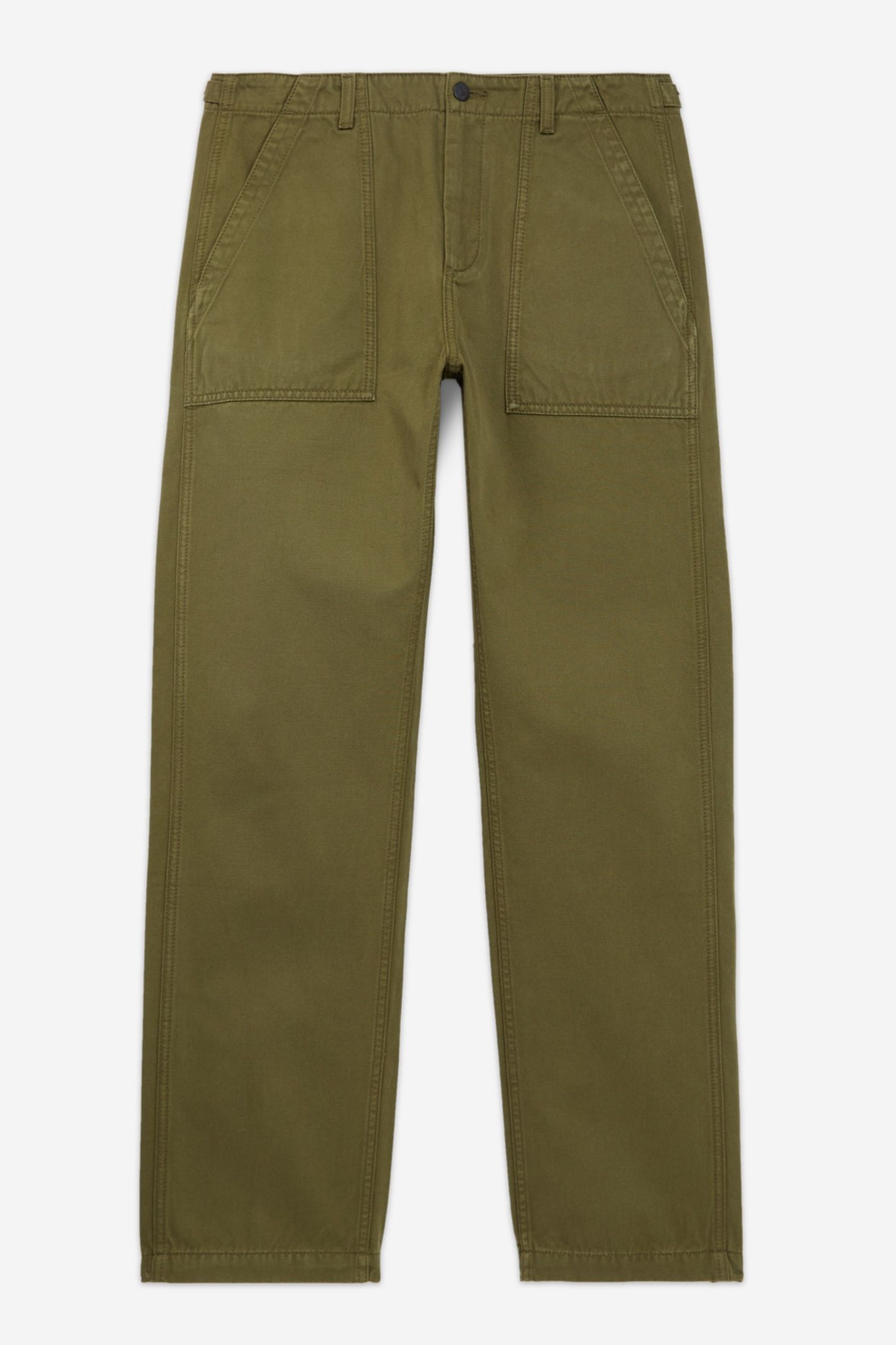COTTON TROUSERS WITH PATCH POCKETS DARK KAKI 5