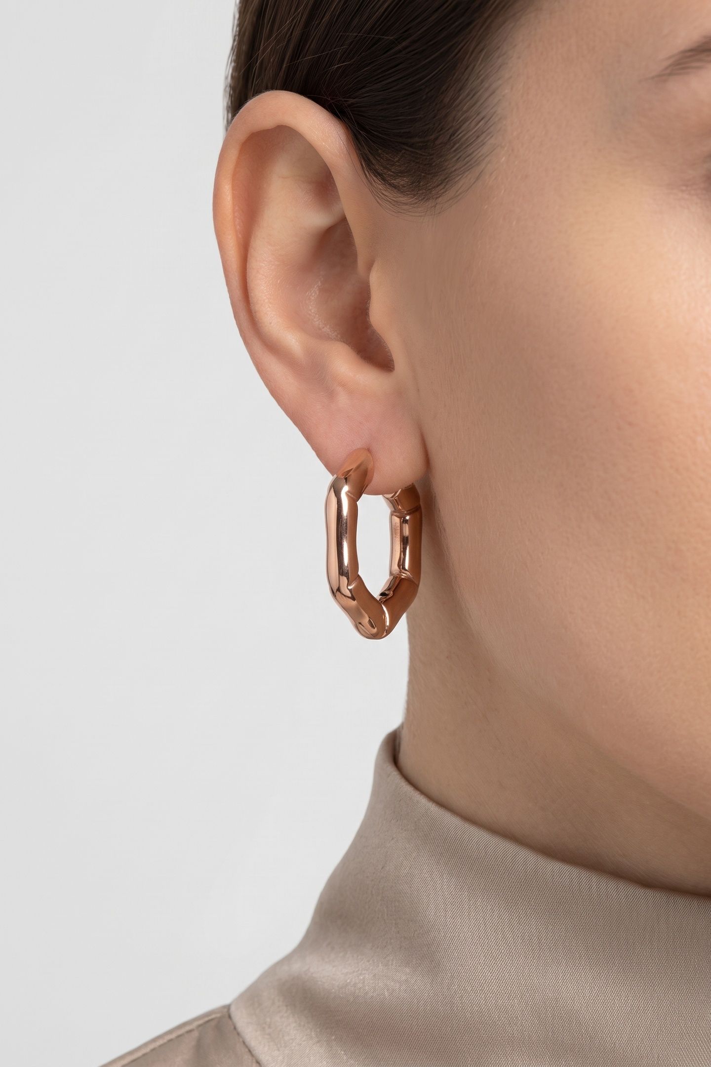 HEXAGON OHRRINGE ROSEGOLD 1