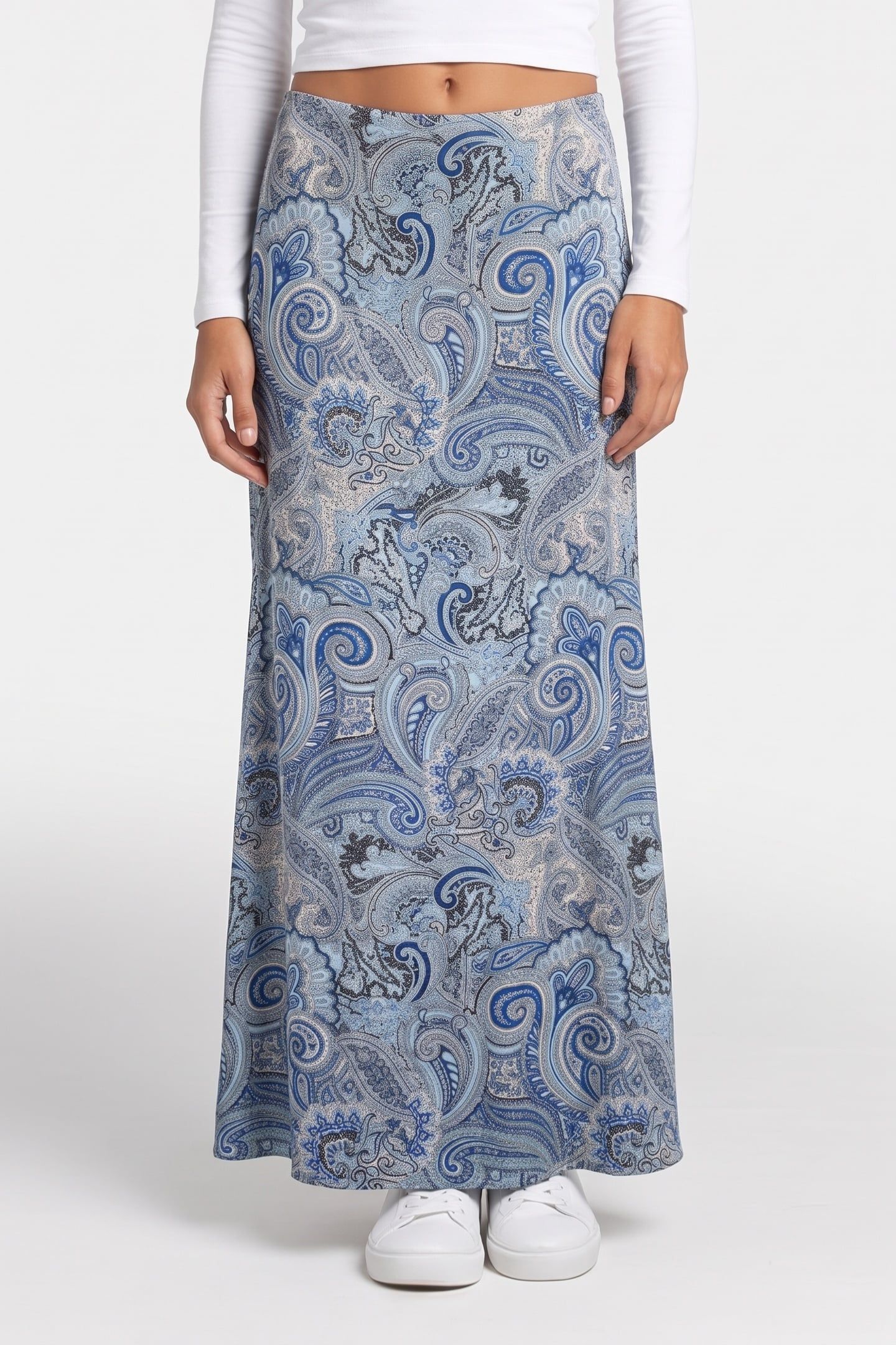 ALANIS MIDI SKIRT FLORAL PAISLEY BLUE 1