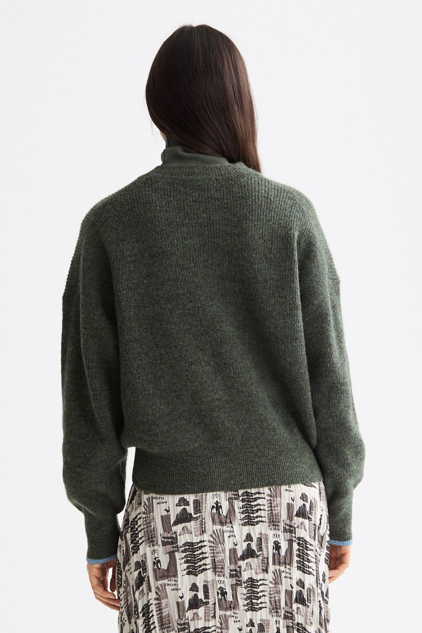 FUZZY CREW NECK PULLOVER THYME MELANGE 3