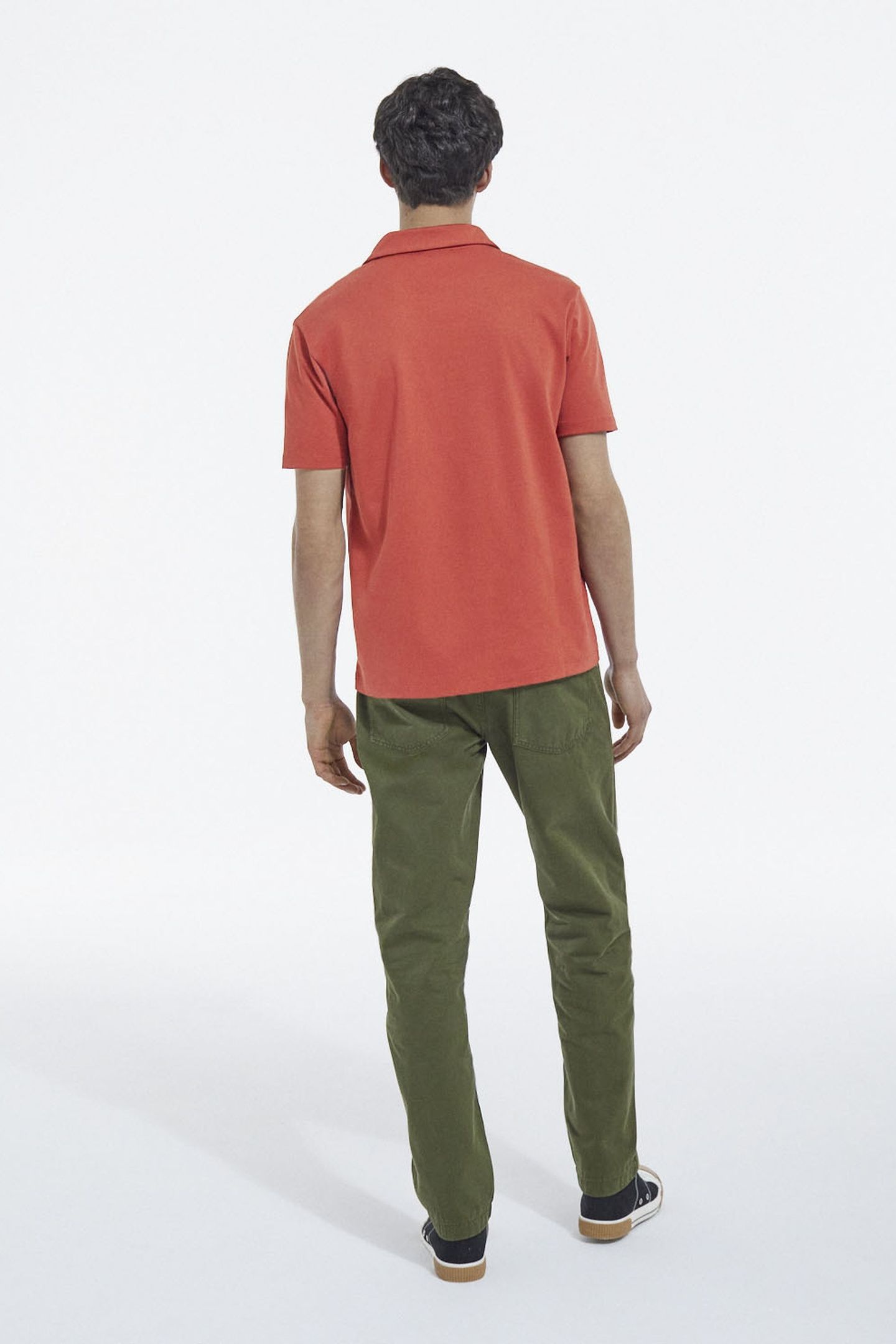 COTTON TROUSERS WITH PATCH POCKETS DARK KAKI 3
