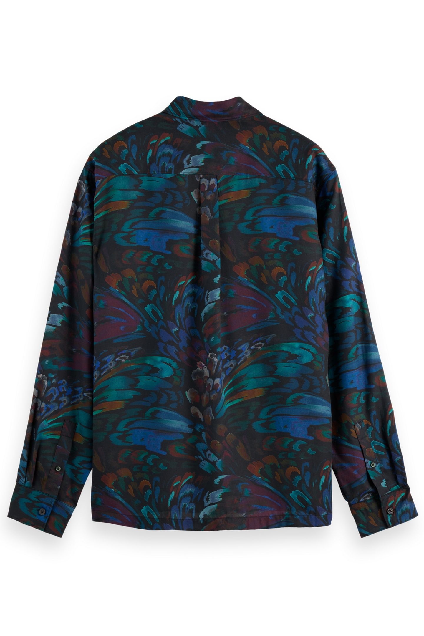 PRINTED RELAXED-FIT SHIRT INK BLUE FEATHERS AOP 4