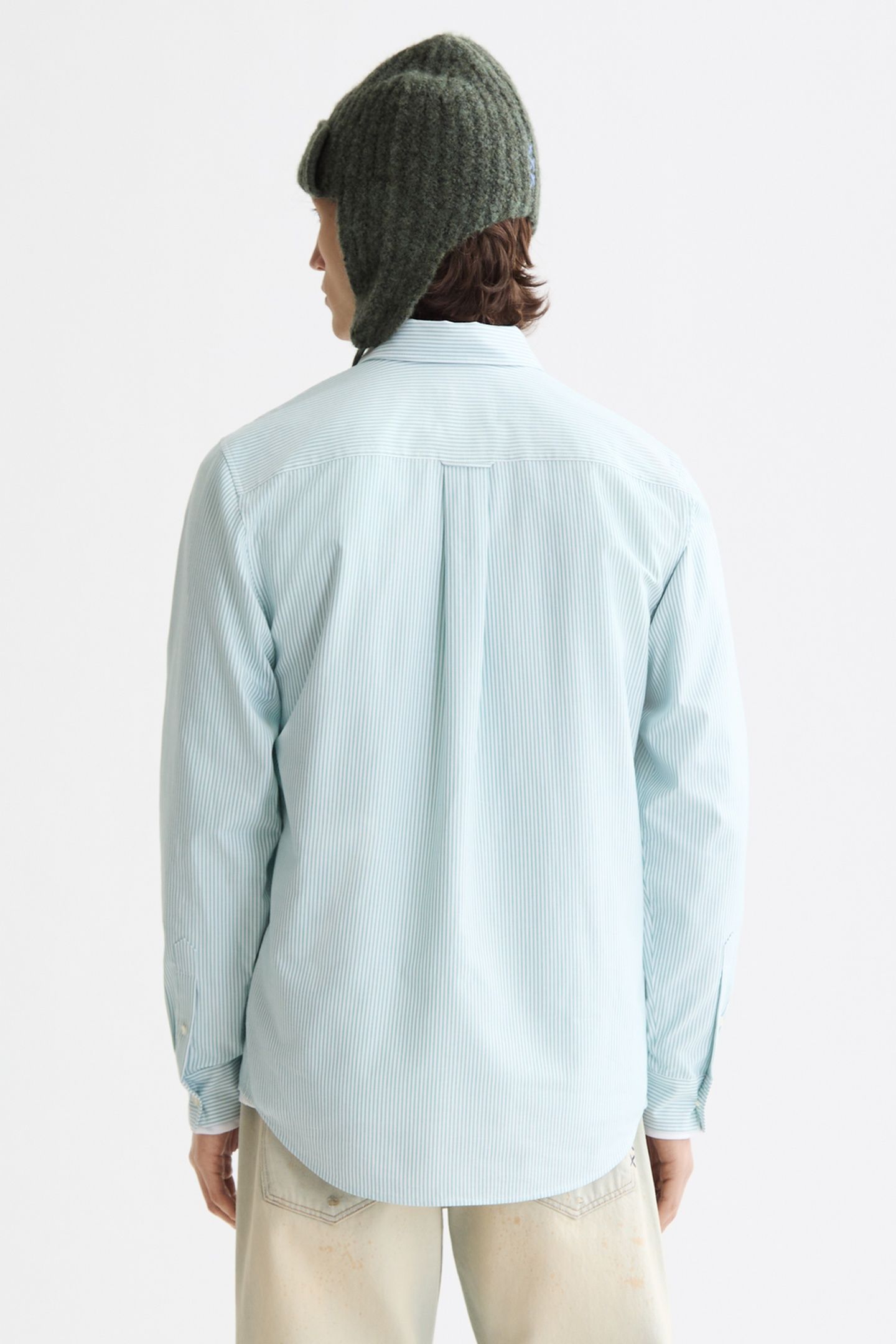SEASONAL CORE - STRIPED REGULAR-FIT OXFORD SHIRT AGATE GREEN 3