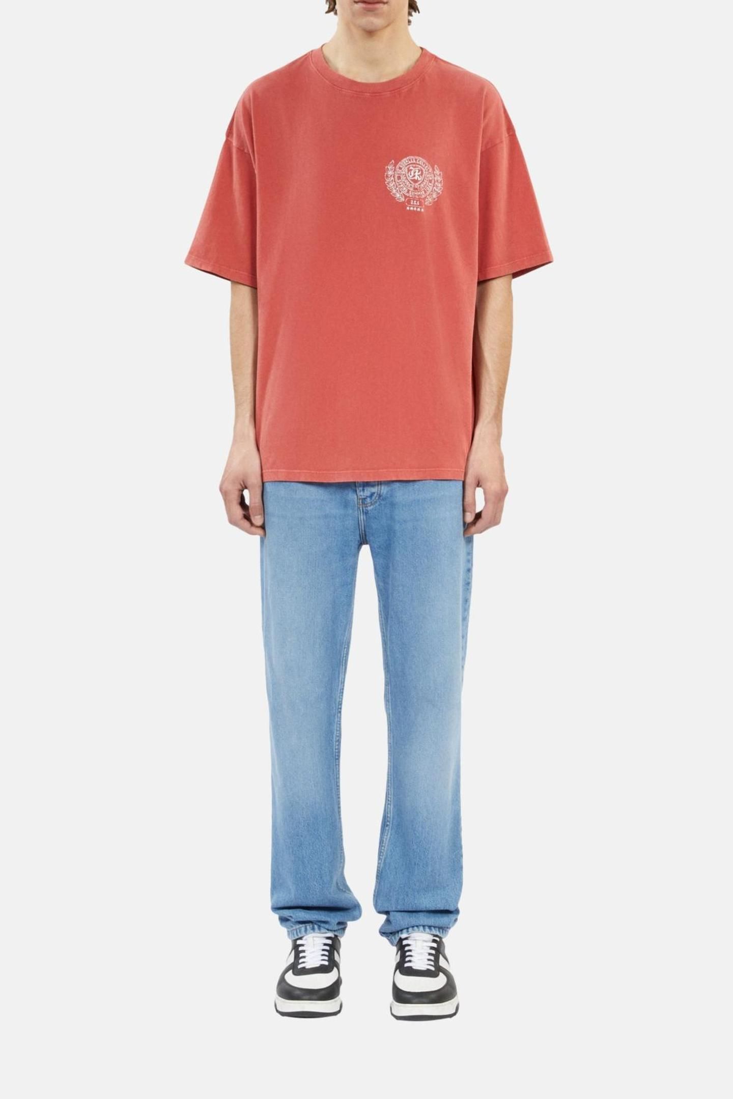 SHORT-SLEEVED PRINT T-SHIRT RED BRIQUE 3