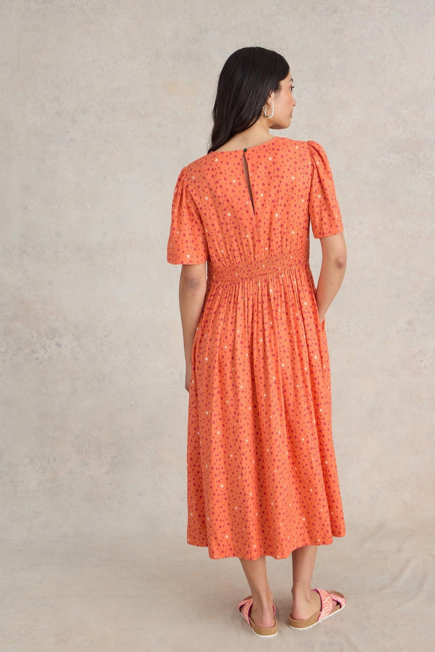 LUCY MIDI DRESS ORANGE MULTI 3
