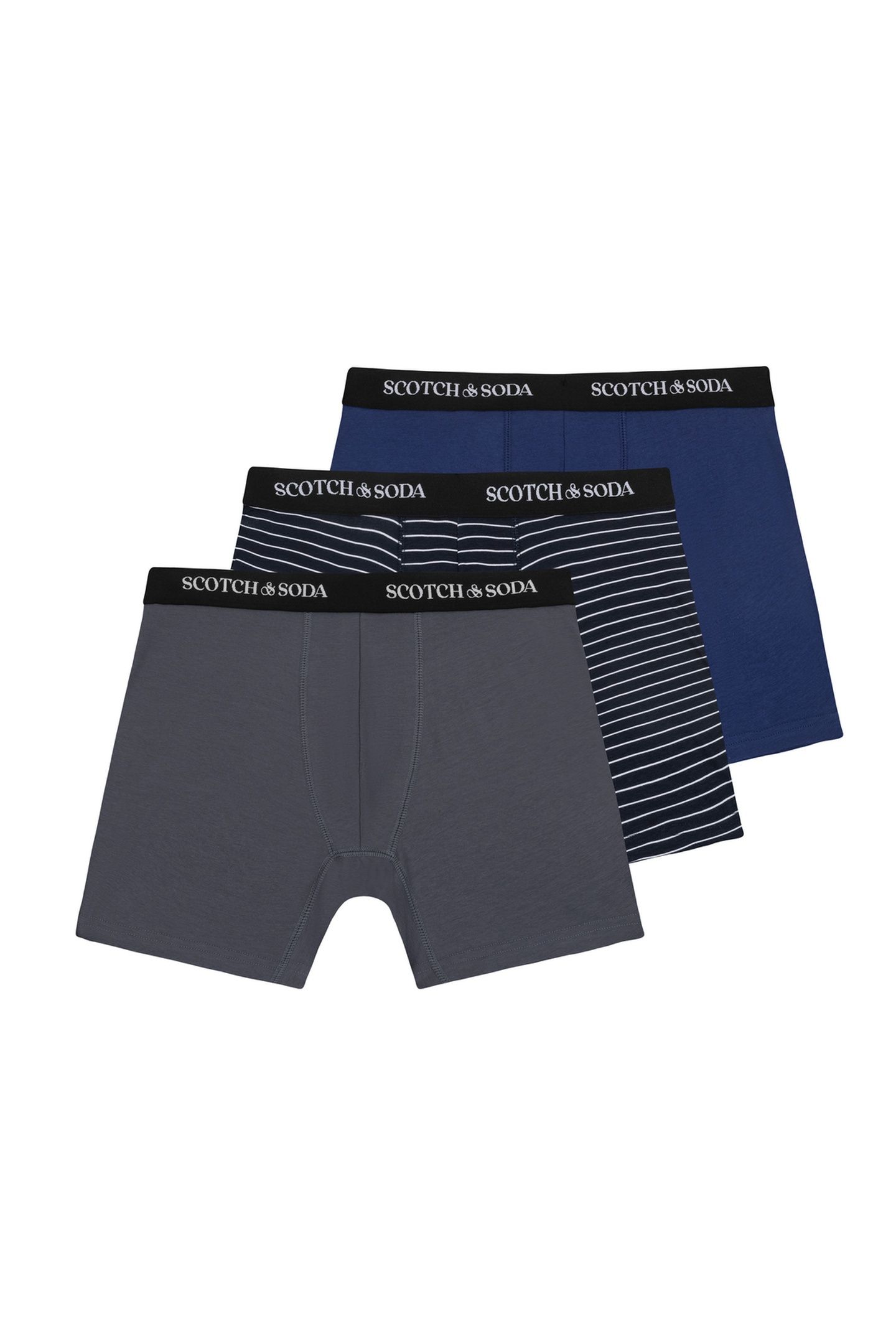 3PK MENS COTTON STRETCH BOXER BRIEF GREY/NAVY 1