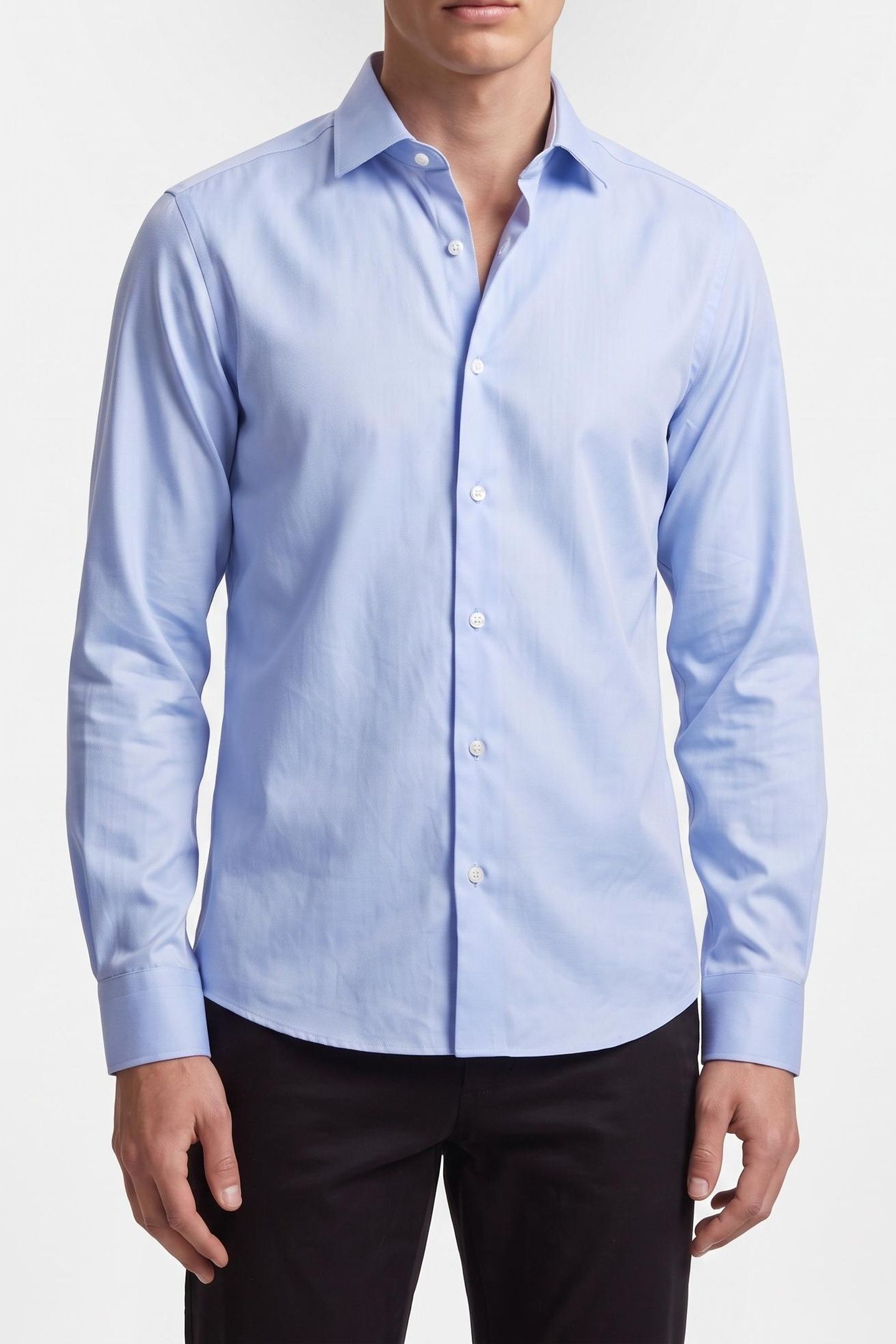 SLIM ESSENTIAL TWILL SHIRT LIGHT BLUE 1