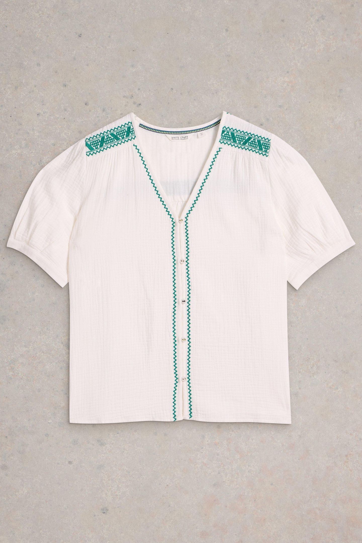 GIANNA DOUBLE CLOTH TOP WHITE MULTI 4