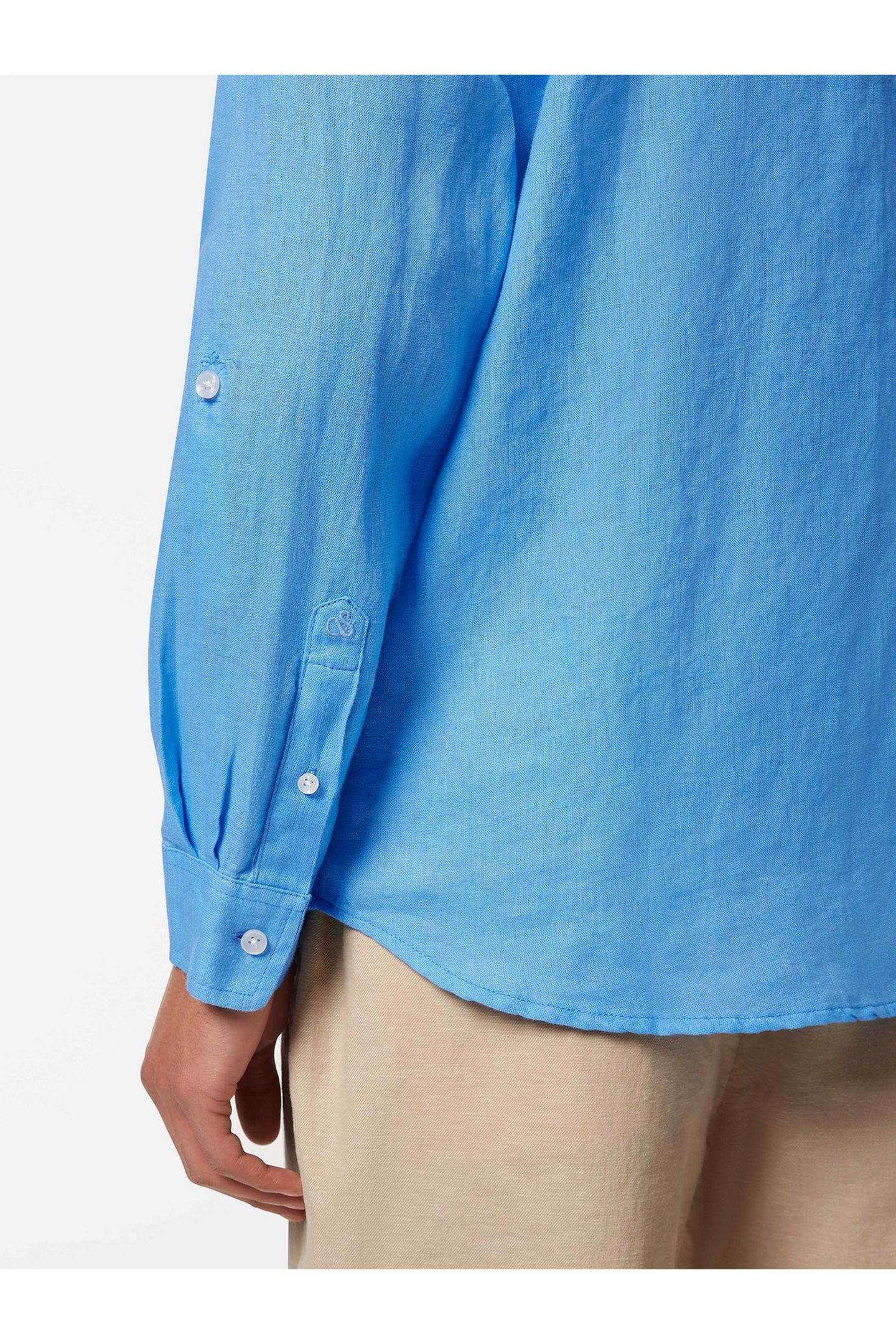 SEASONAL CORE - REGULAR FIT LINEN SHIRT AQUA BLUE 3