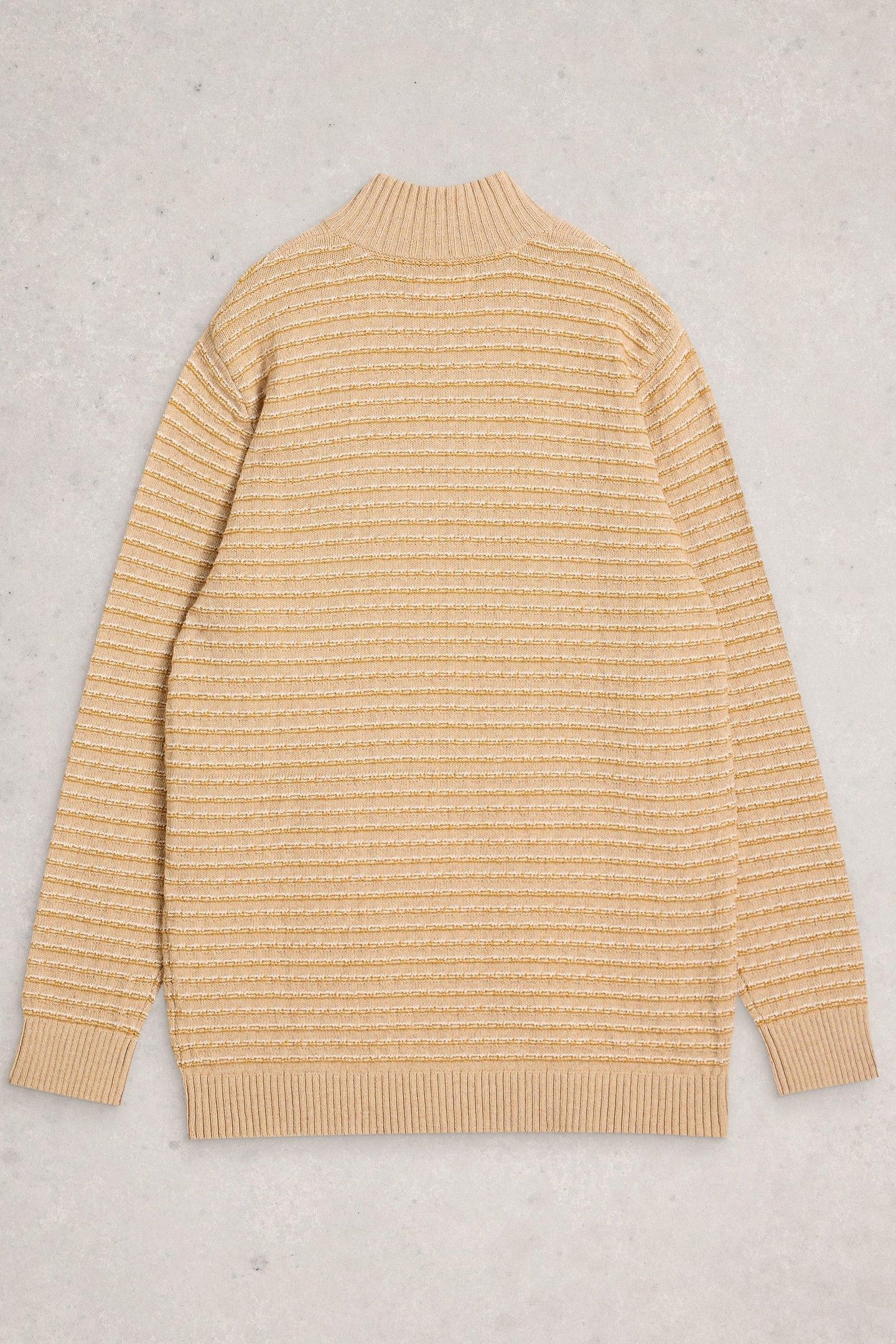 TEXTURED STRIPE FUNNEL LIGHT TAN 2