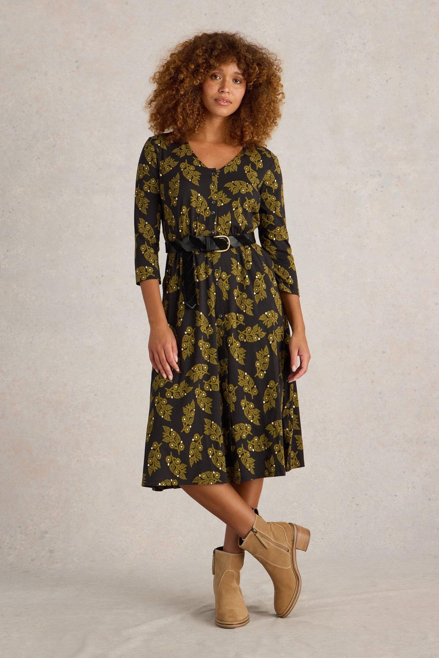 MIA JERSEY DRESS BLACK MULTI 1
