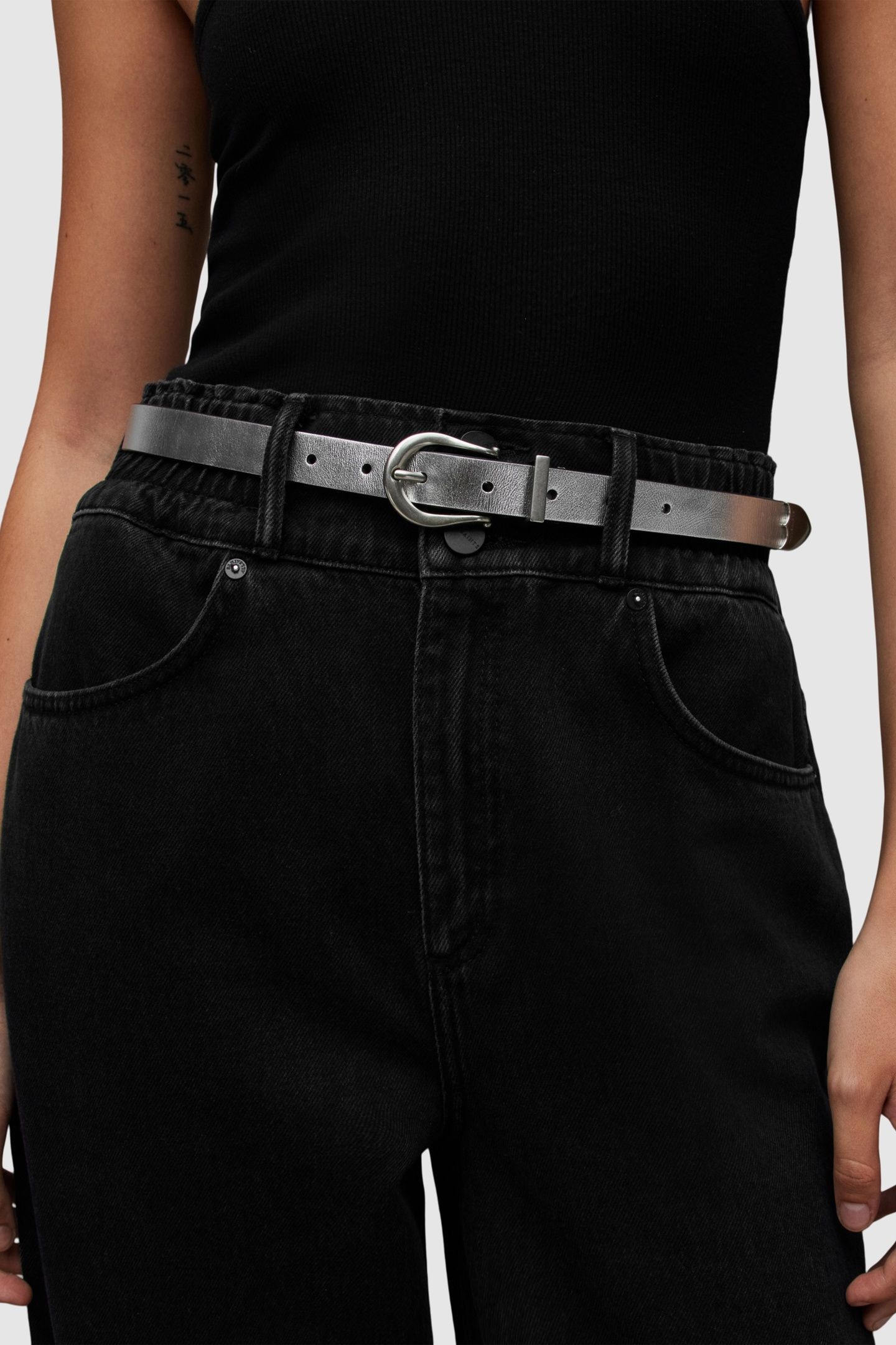 LUNA MET WSTRN BELT SILVER/DULL NICKEL 5