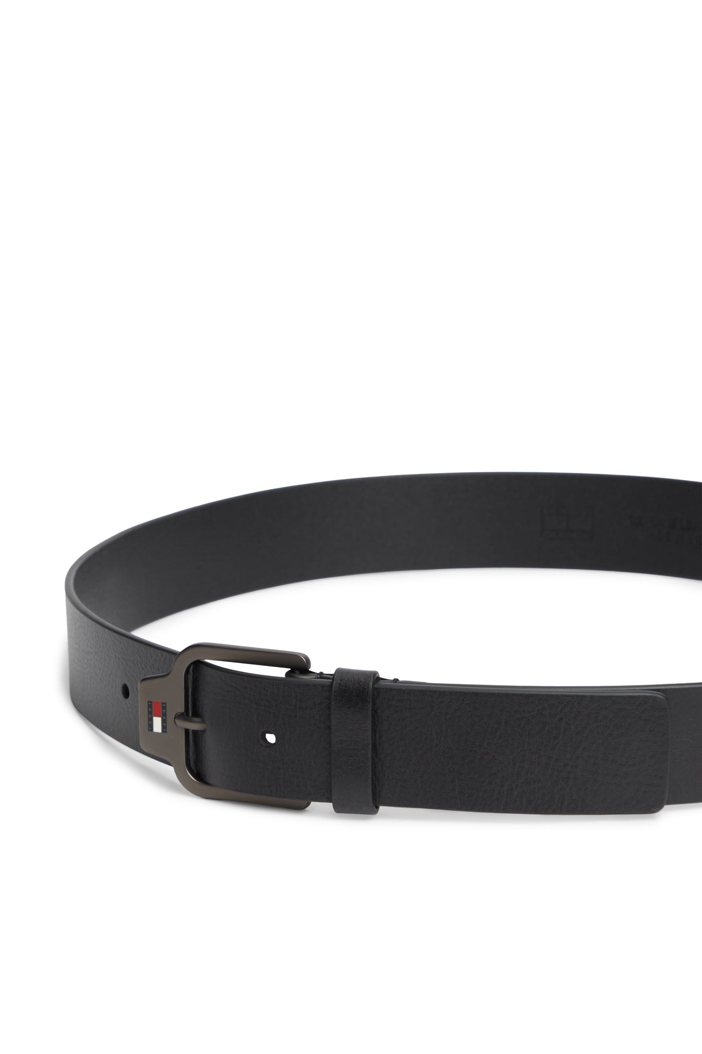 SCANTON LOGO TEXTURED LEATHER BELT BLACK 4