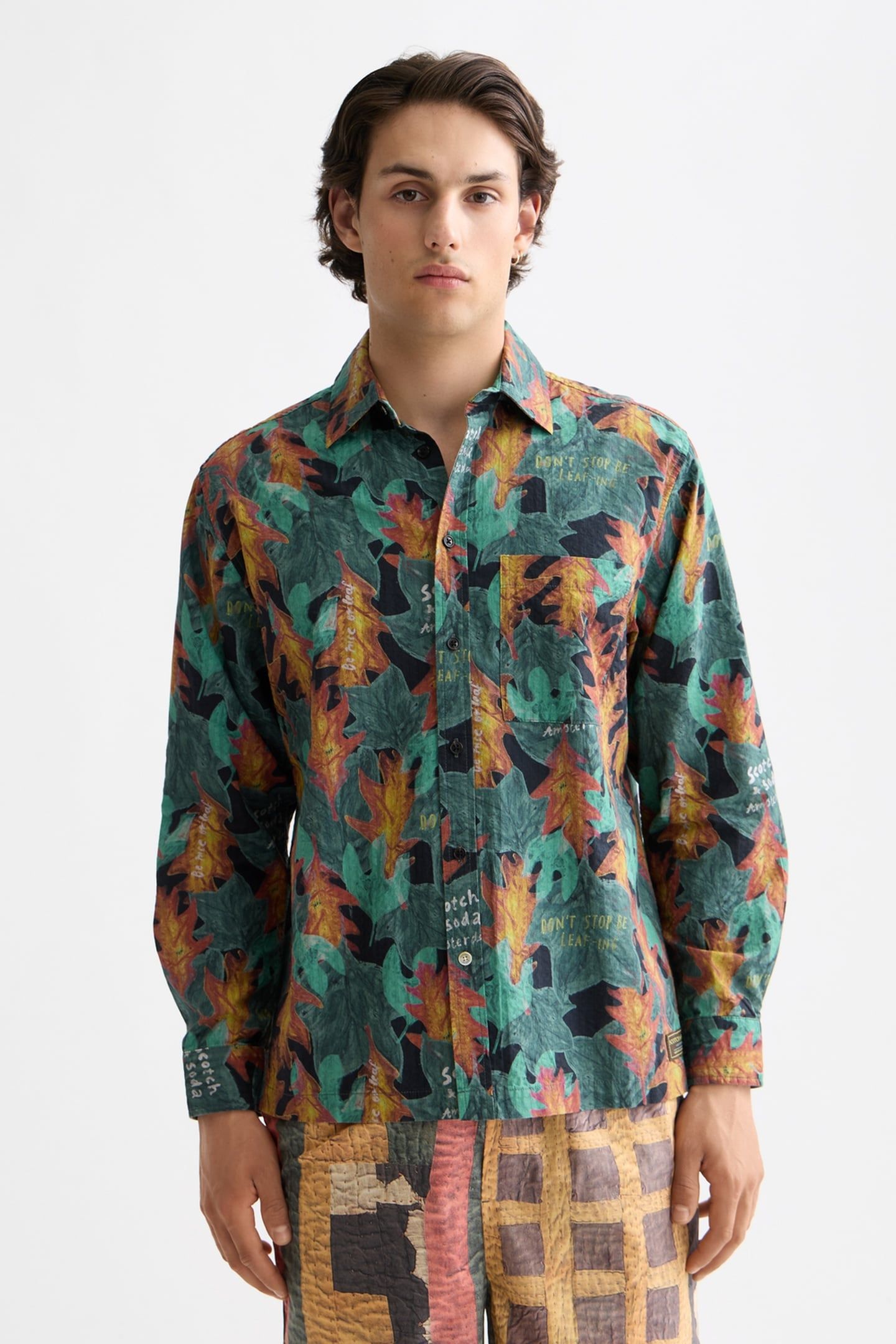 STRUCTURED PRINTED SHIRT CAMO LEAF AOP 1