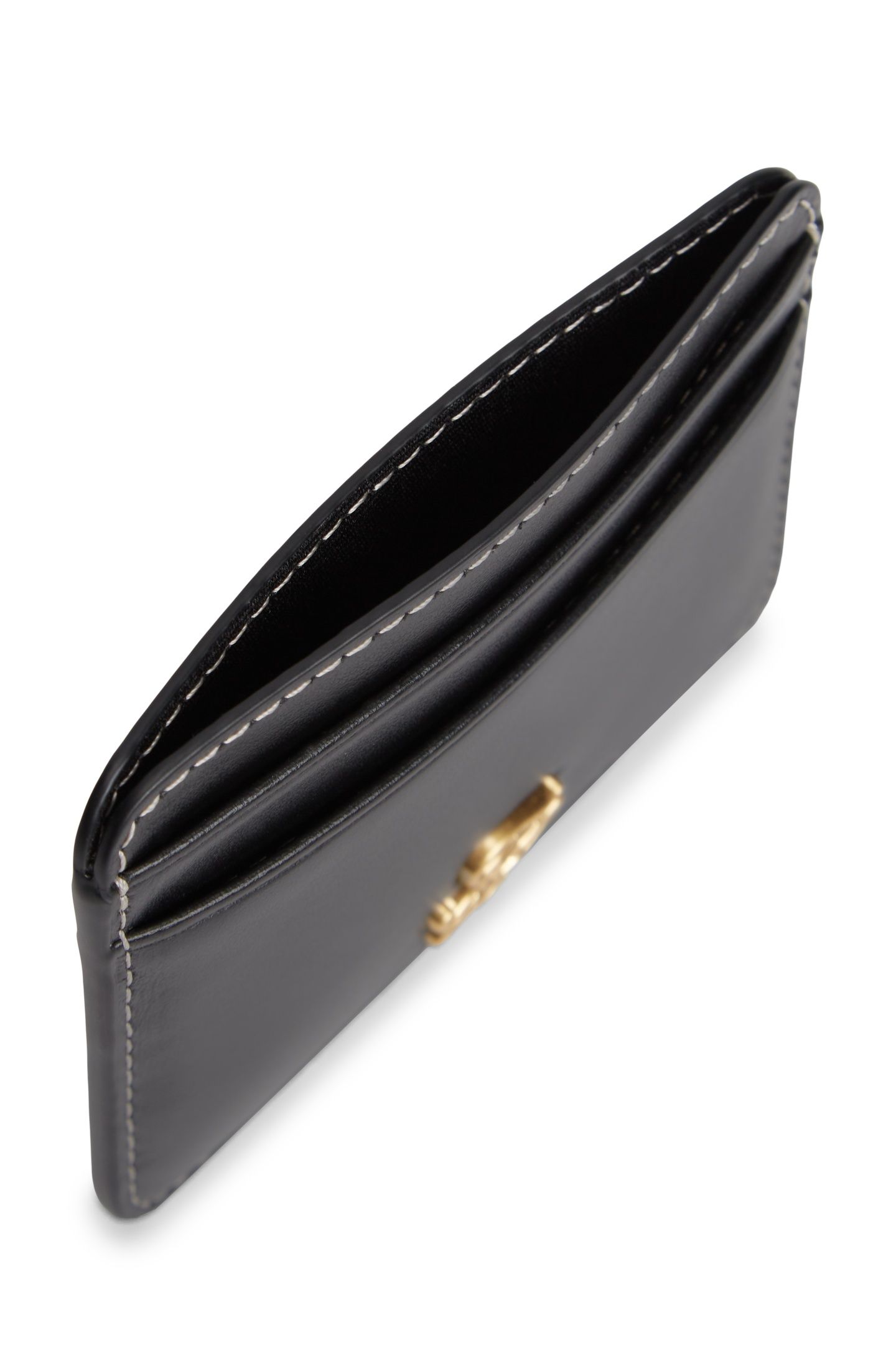 SCRIPT LEATHER CARDHOLDER BLACK 4