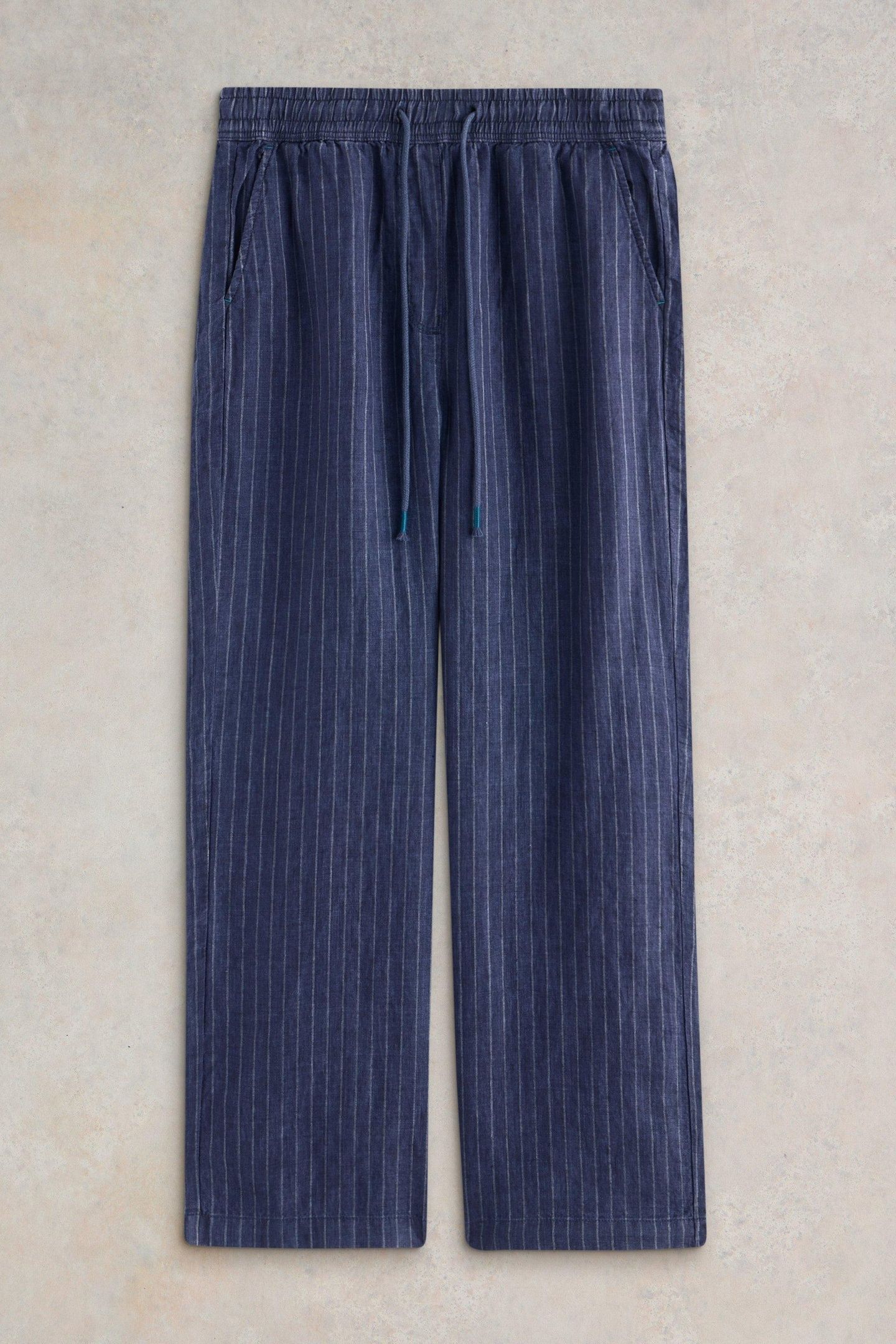 BELLE LINEN WIDE LEG TROUSER NAVY MULTI 4
