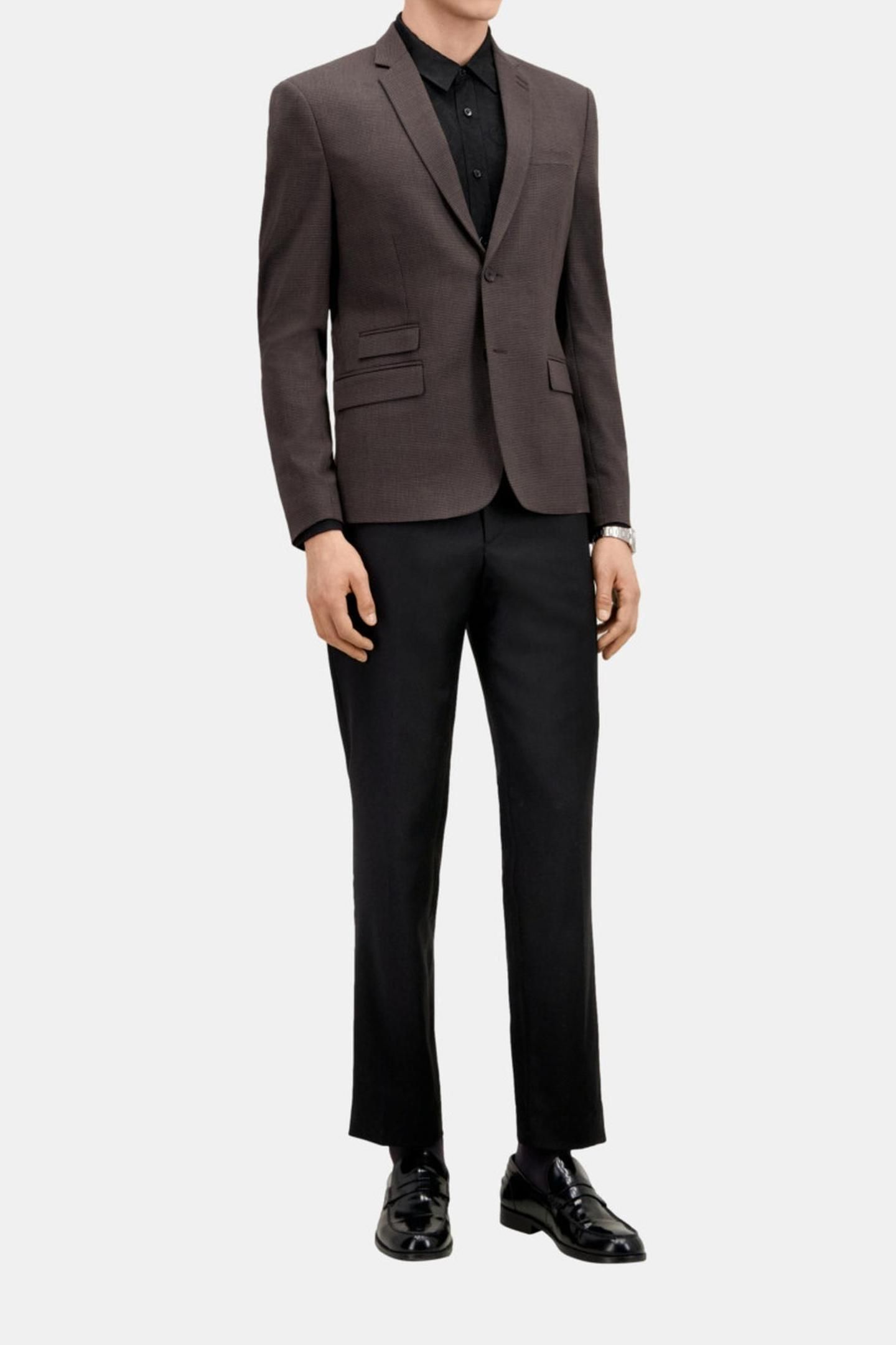 CLASSIC SUIT JACKET WITH HUNDREDFOLD PATTERN BROWN/BLACK 1