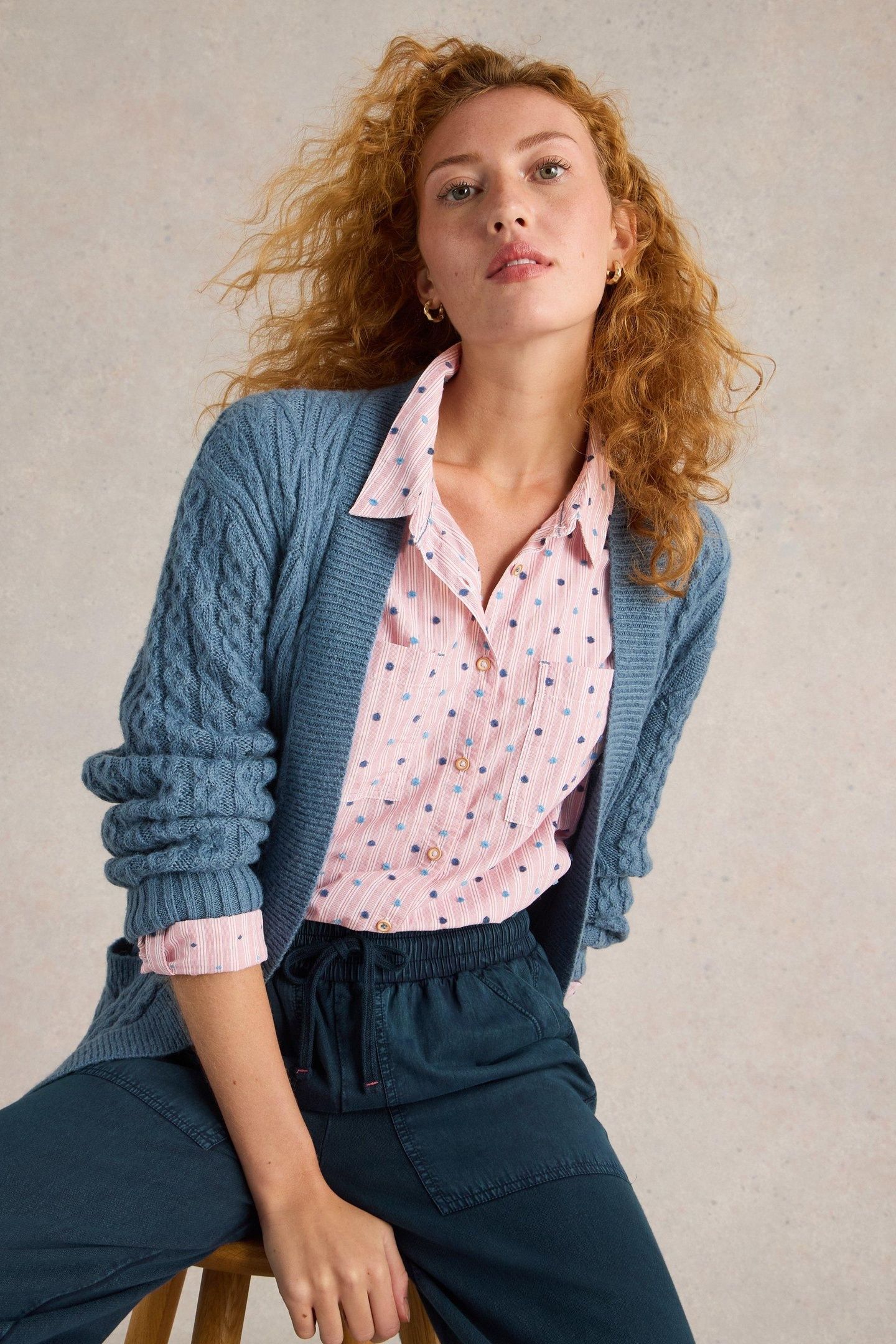 SOPHIE ORGANIC COTTON SHIRT RED MULTI 2