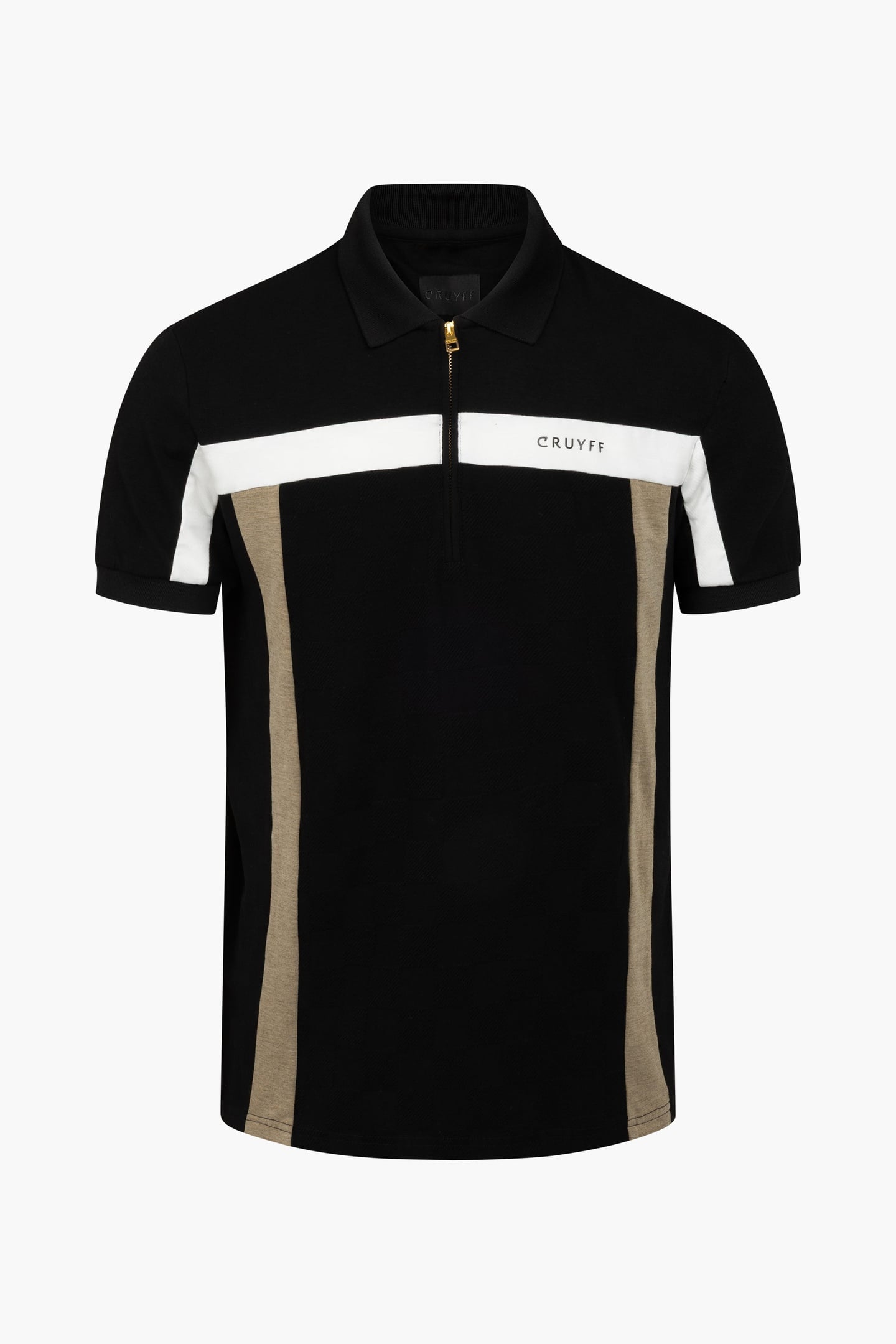 CHECK POLO BLACK/GOLD 1