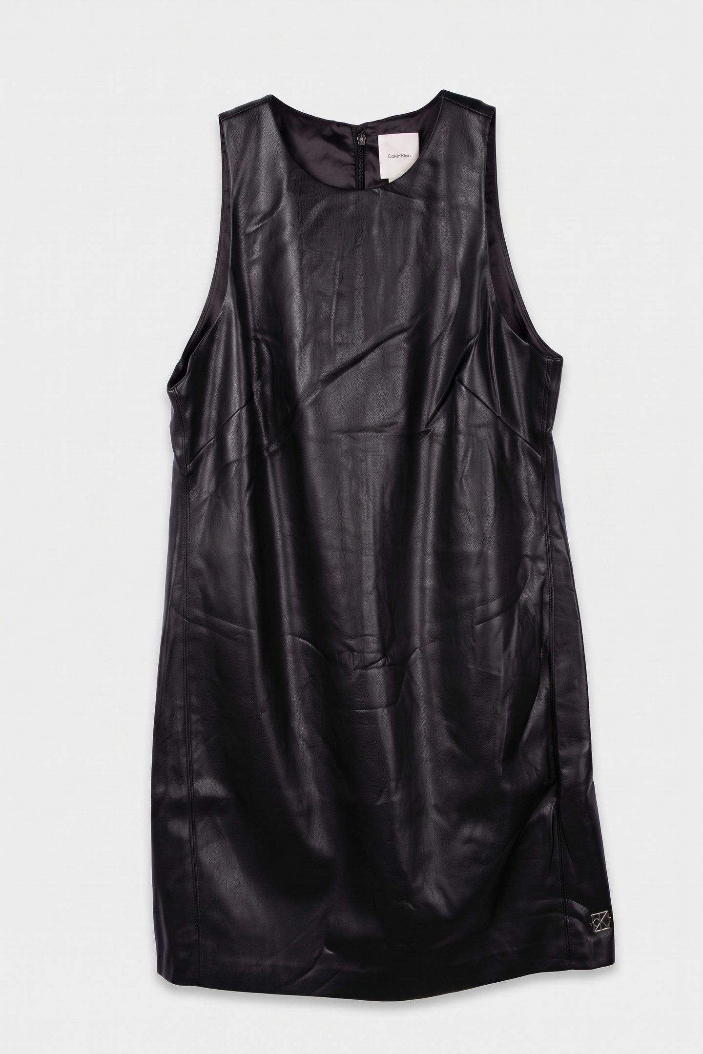 FAUX LEATHER MINI DRESS BLACK 3