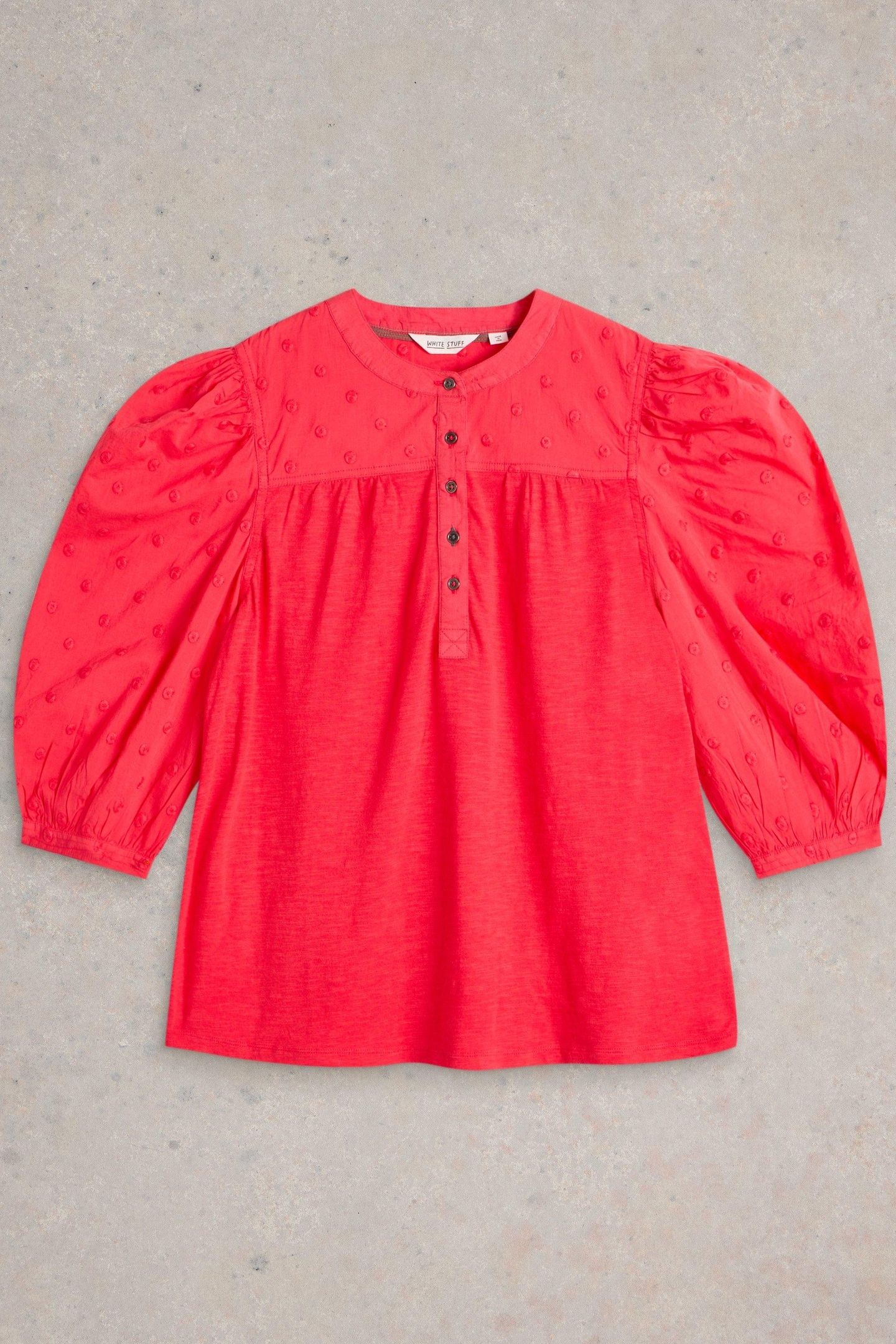 ELISE DOBBY MIX TOP BRIGHT PINK 4