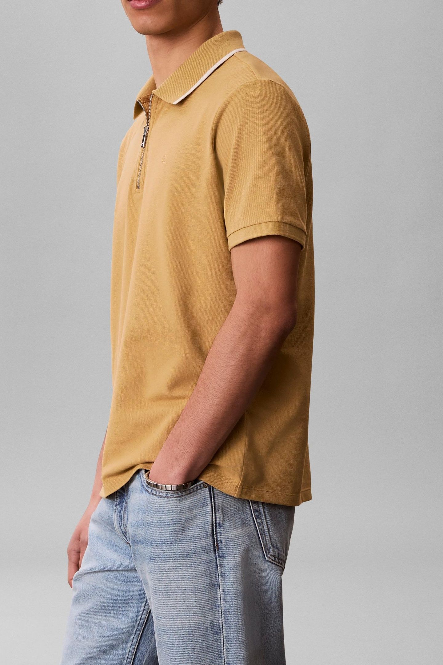 SS TIPPED ZIP PIQUE POLO ANTELOPE 3