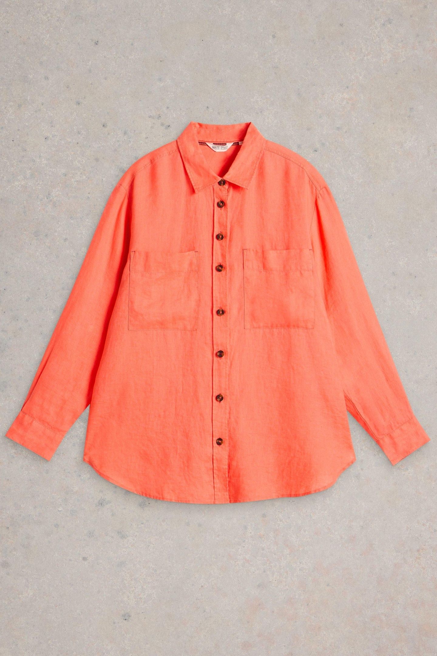 LYDIA LINEN SHIRT BRIGHT ORANGE 4