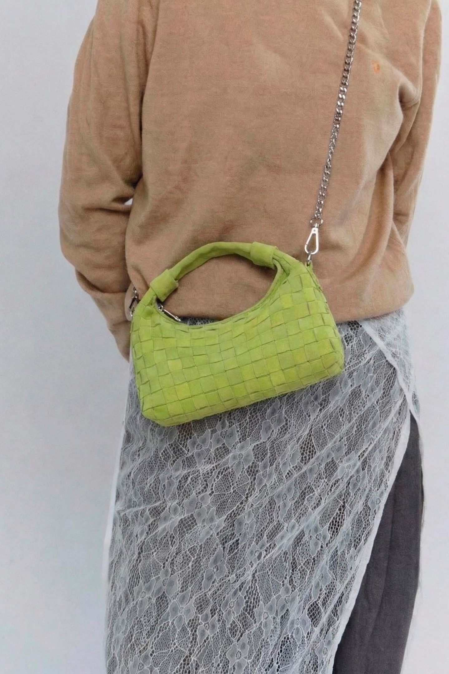 MINI DANDY BRAIDED SUEDE LIME 4