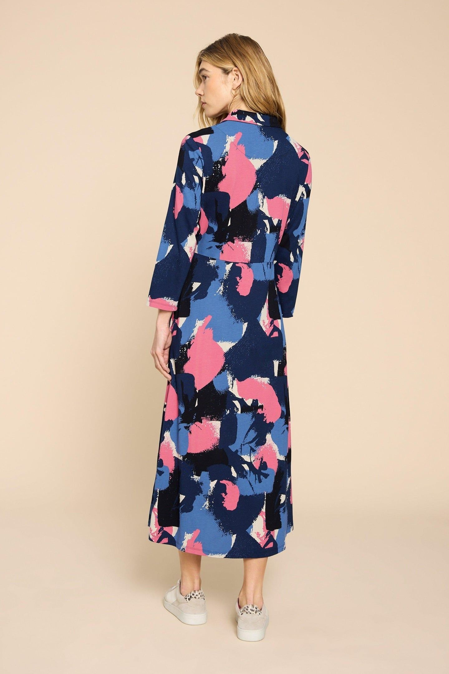 ADA JERSEY SHIRT DRESS NAVY MULTI 3