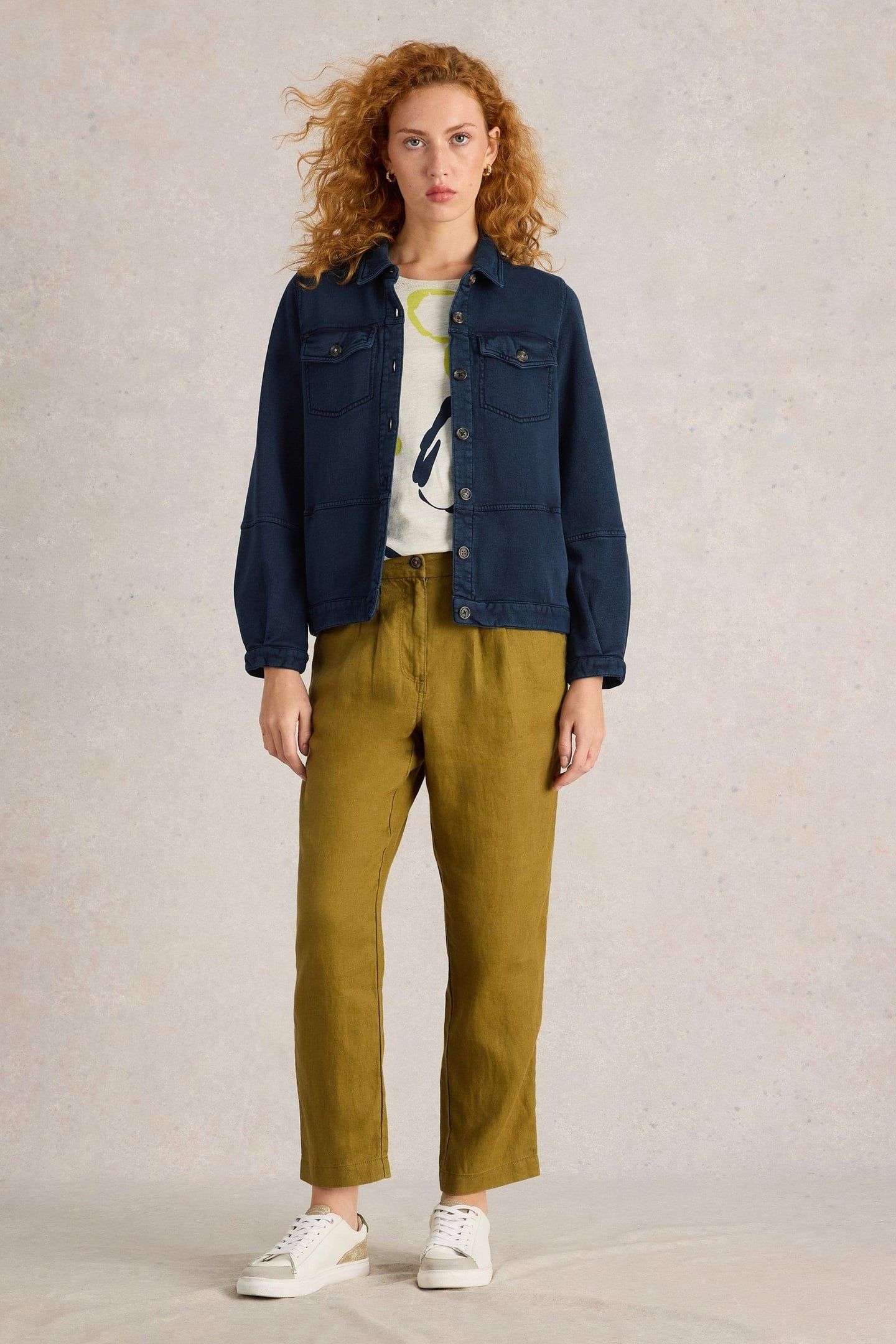 CAMILLE JERSEY JACKET MID DENIM 1