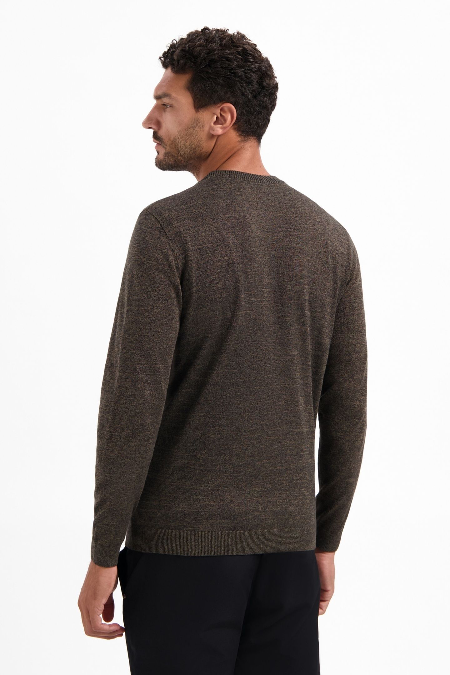 PULLOVER CREWNECK 2 COLOURED MELANGE TAUPE 4