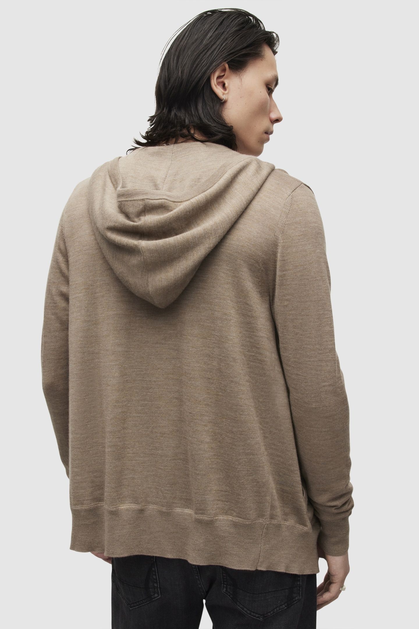 MODE MERINO ZIP HOOD WARM TAUPE MARL 3