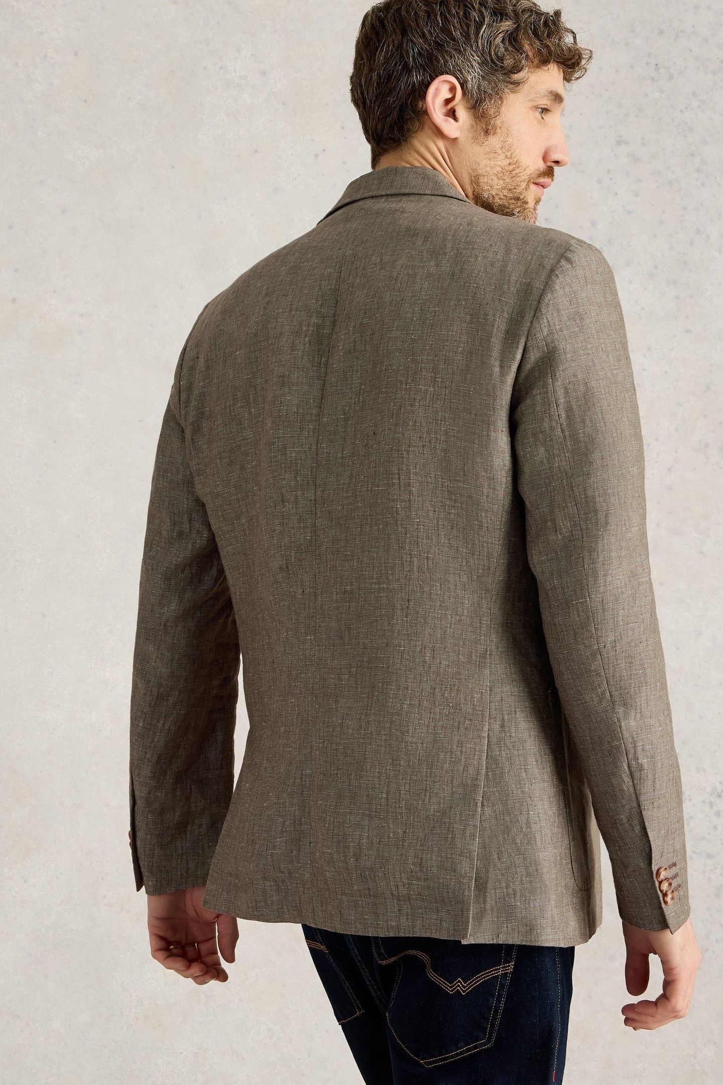 PEAK LEPAL LINEN BLAZER KHAKI GREEN 3