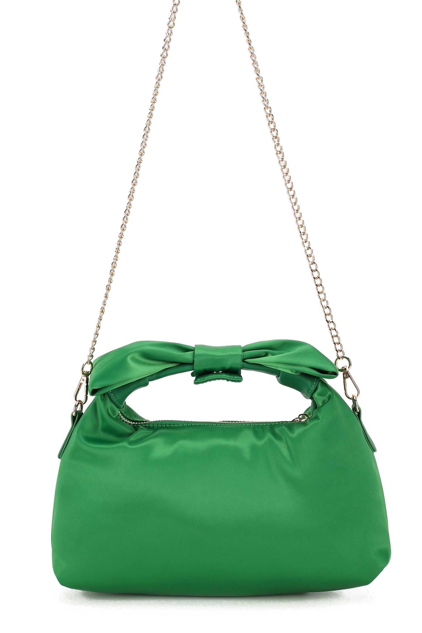 DANDY BOW RECYCLED SATIN GREEN W. GOLD 1