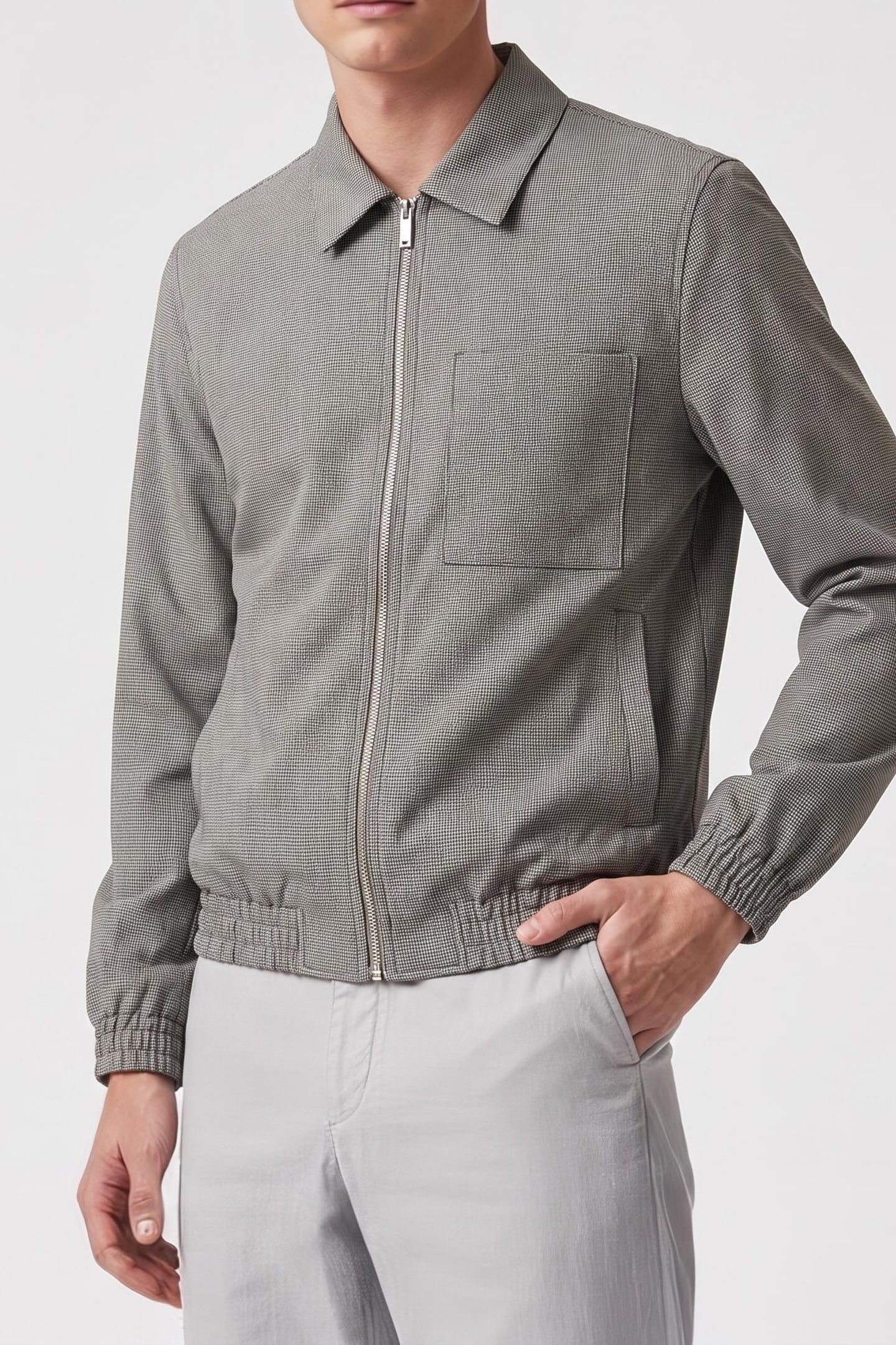 LS WOOL HOUNDSTOOTH JACKET BRILLIANT WHITE 1