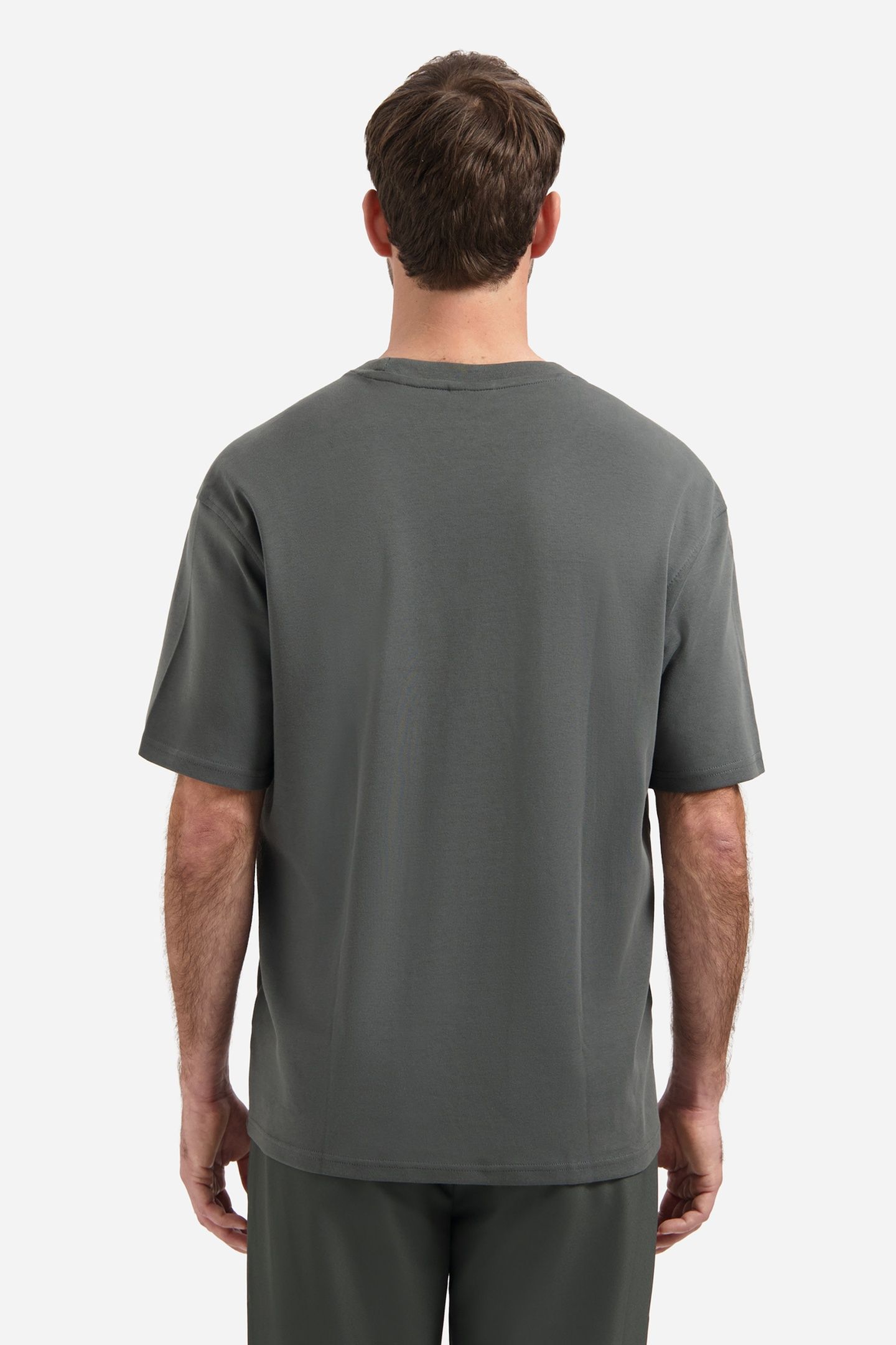 T-SHIRT CREWNECK SOLID HEAVY INTERLOCK DARK STEEL 2