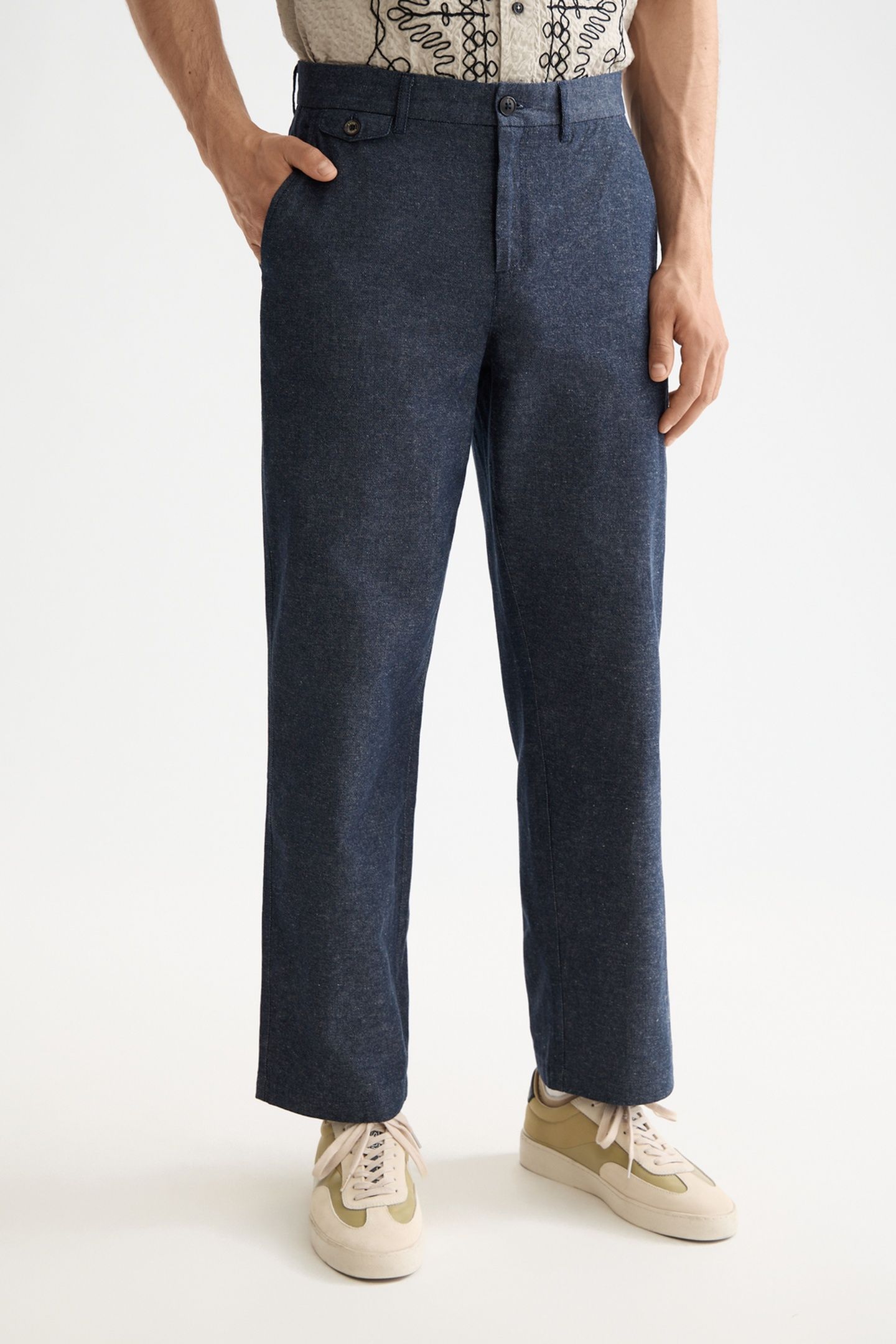 OTIS - COTTON LINEN TWILL RELAXED STRAIGHT FIT CHINO SKY CAP 1