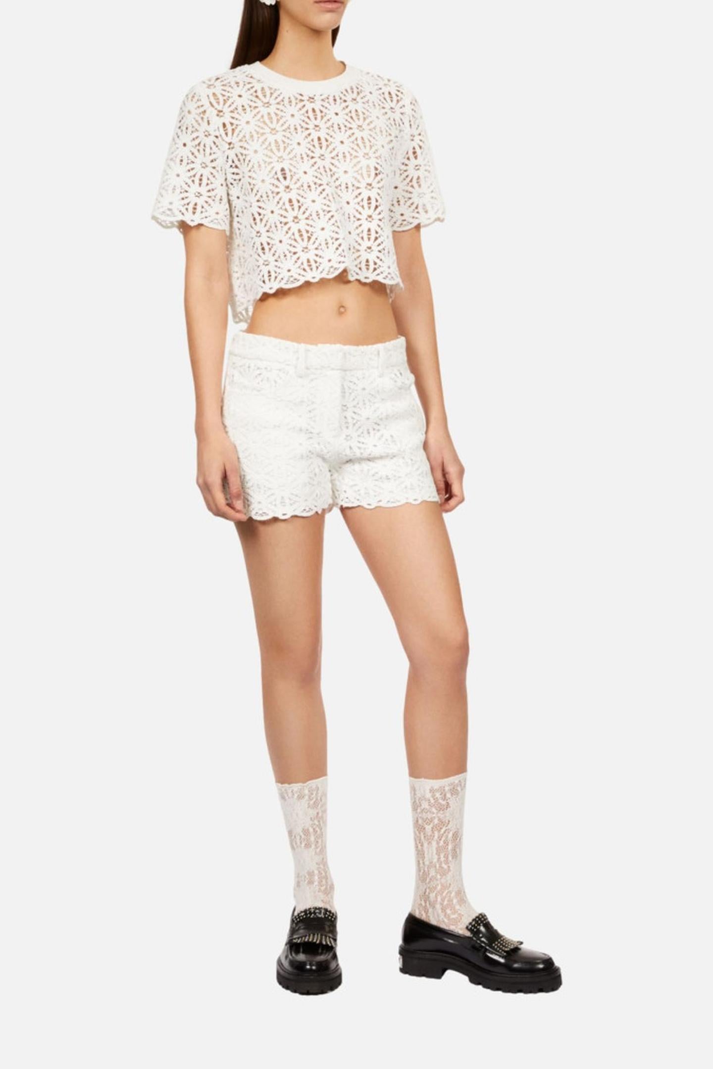 GUIPURE SHORTS WHITE 2