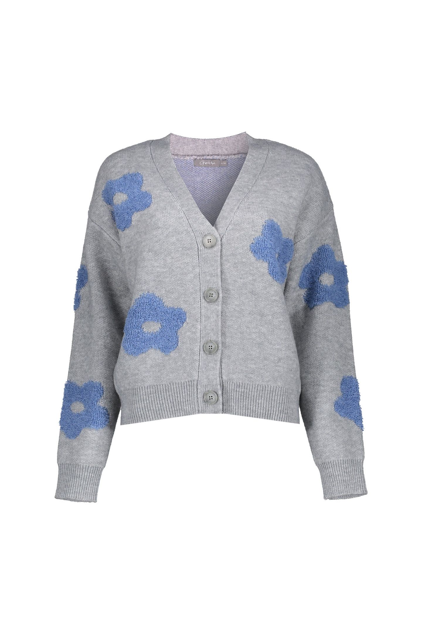 VEST FLOWERS GREY MELANGE/BLUE 1