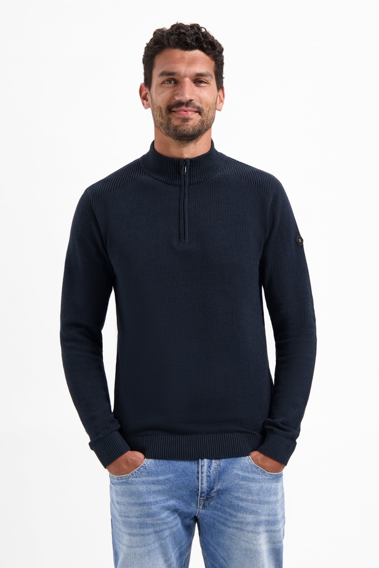 PULLOVER HALF ZIP PLATED STRUCTURE KNIT NIGHT 1