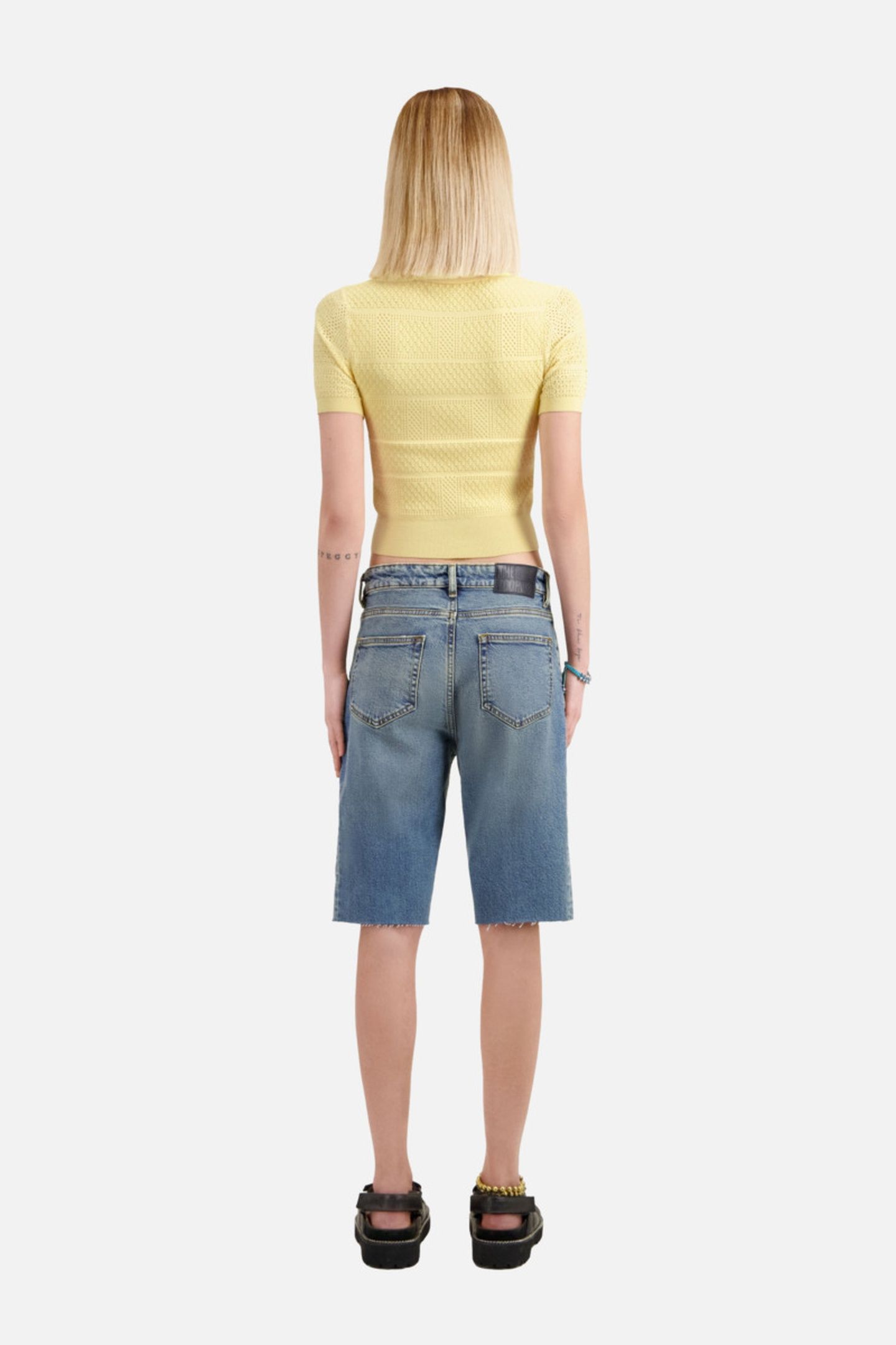 SHORT-SLEEVED POLO SHIRT W PATCHWORK OF DOTS MELLOW YELLOW 4
