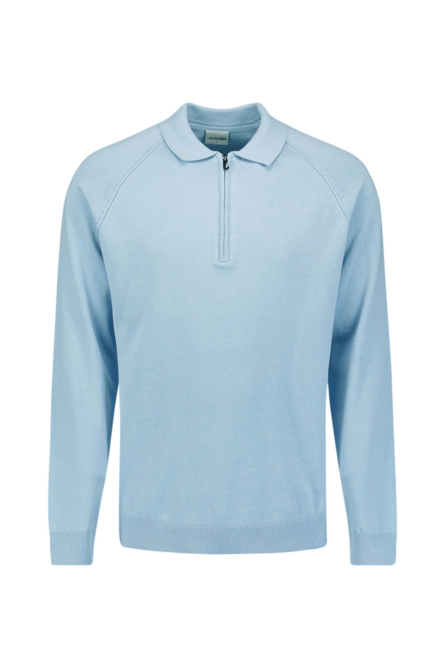 PULLOVER POLO HALF ZIP SOLID DUSTY BLUE 5
