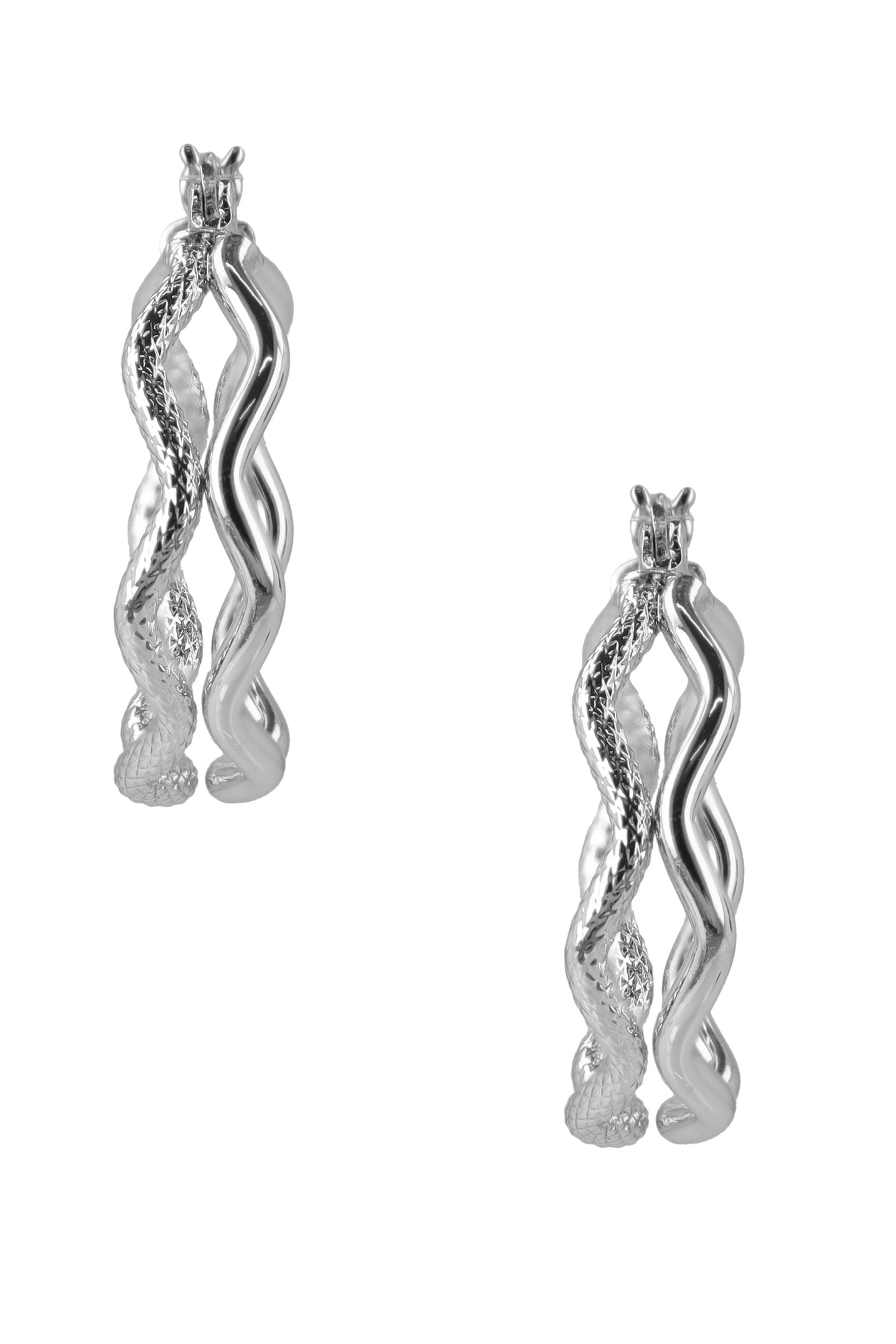 DIVINE SMALL RHODIUM HOOPS 1