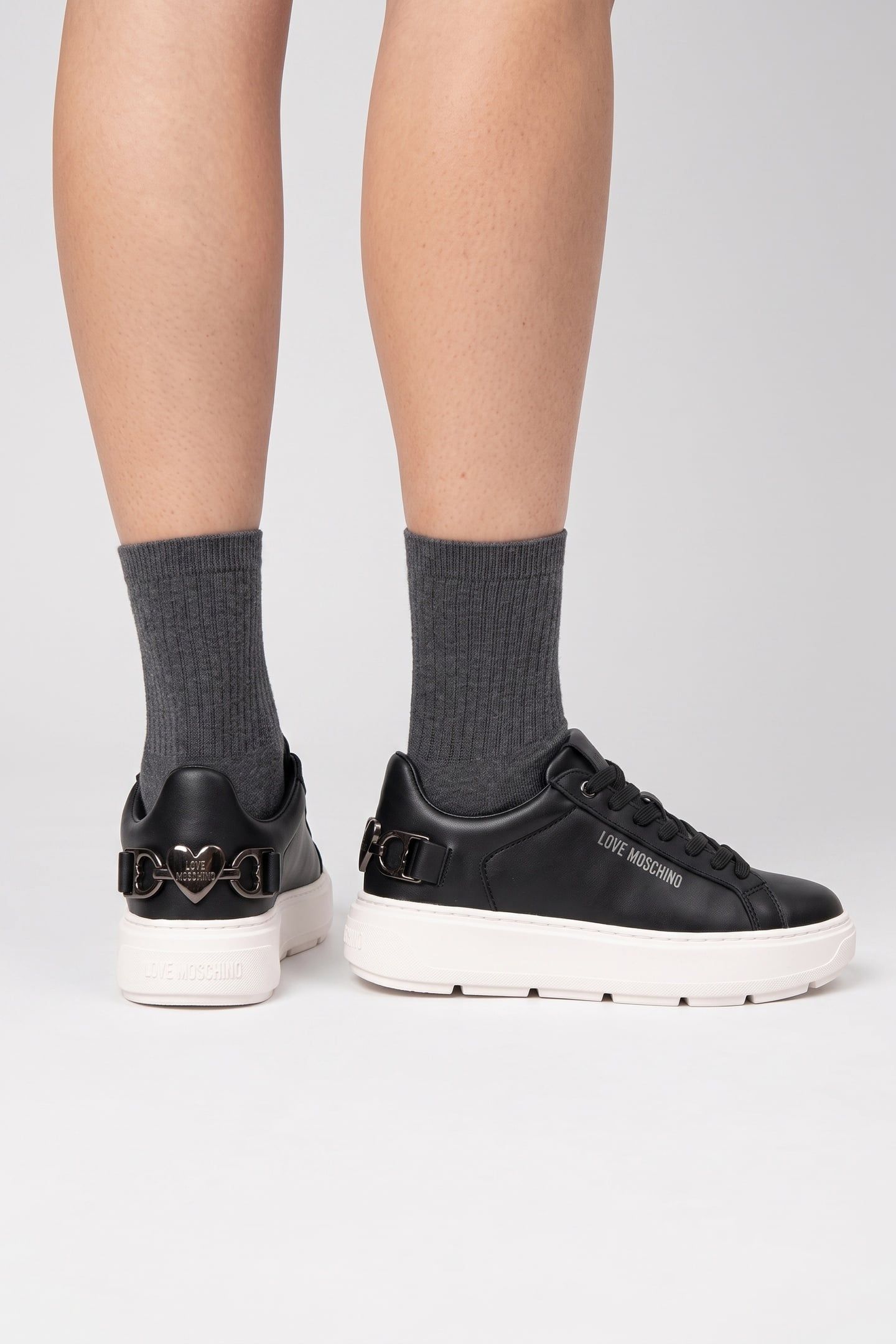 BOLD LOVE CALFSKIN SNEAKERS BLACK 3