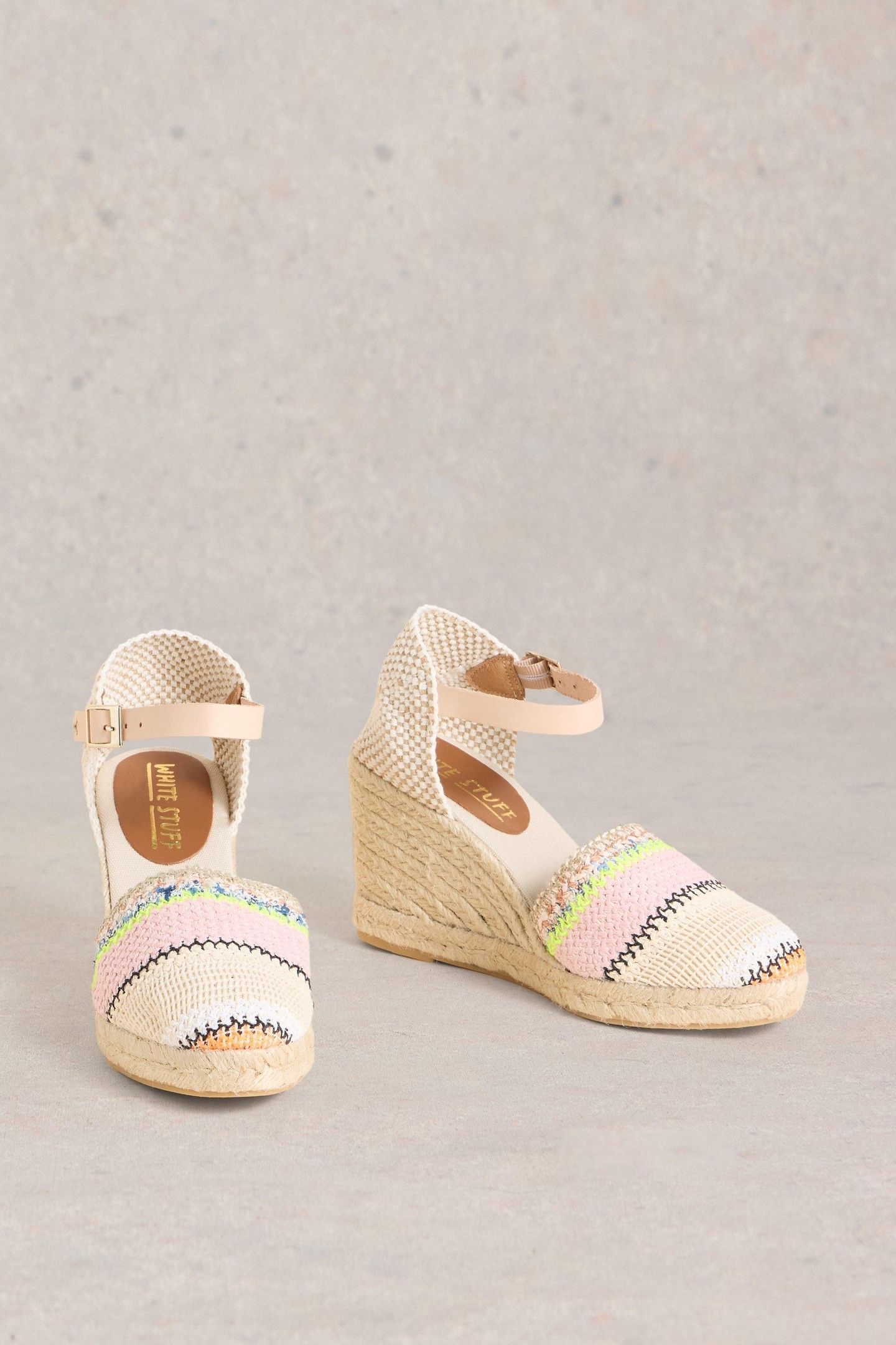 CROCHET ESPADRILLE WEDGE IVORY MULTI 3