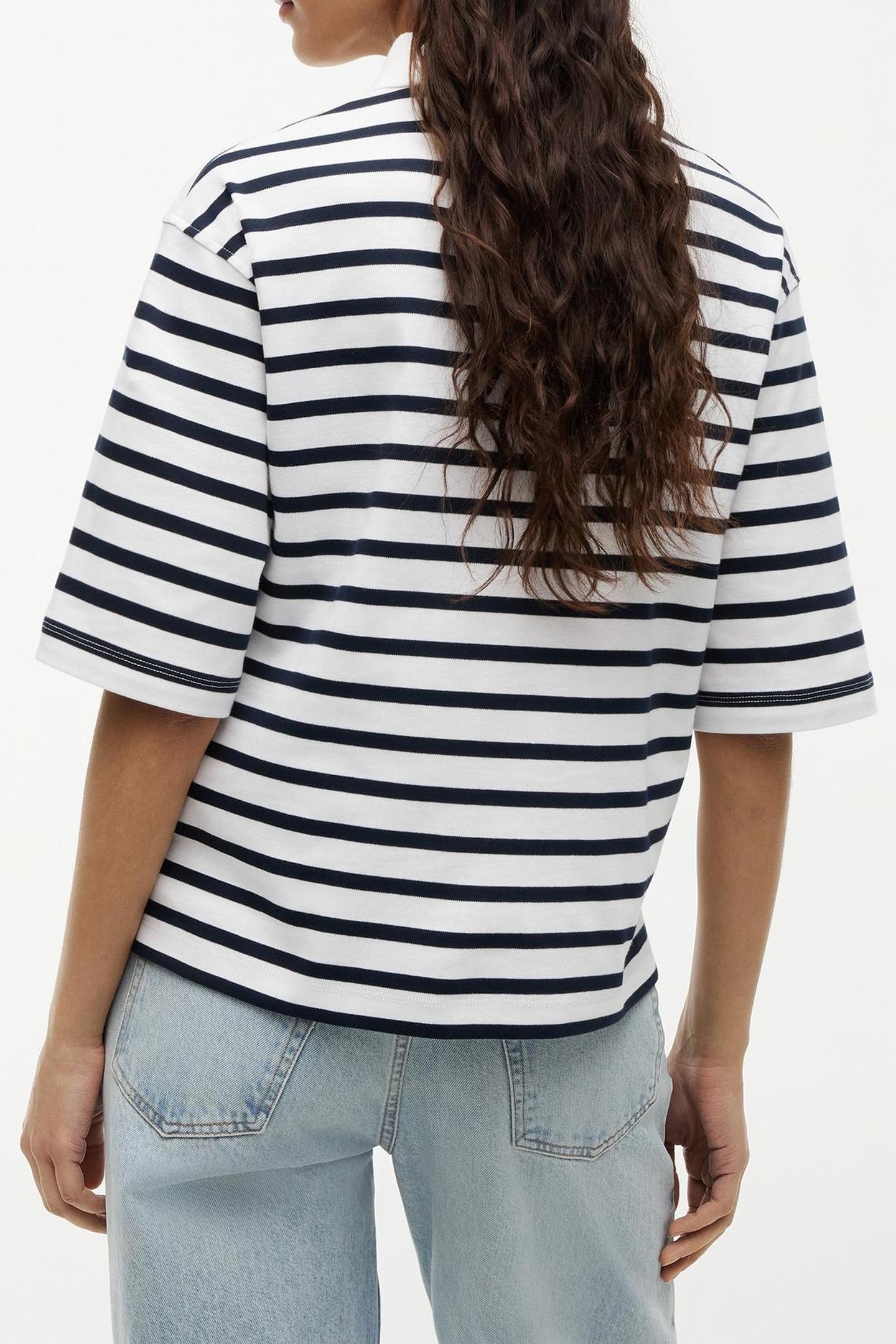 INTERLOCK RELAXED SS POLO BRETON STRIPE ECRU/DARK NIGHT NAVY 2